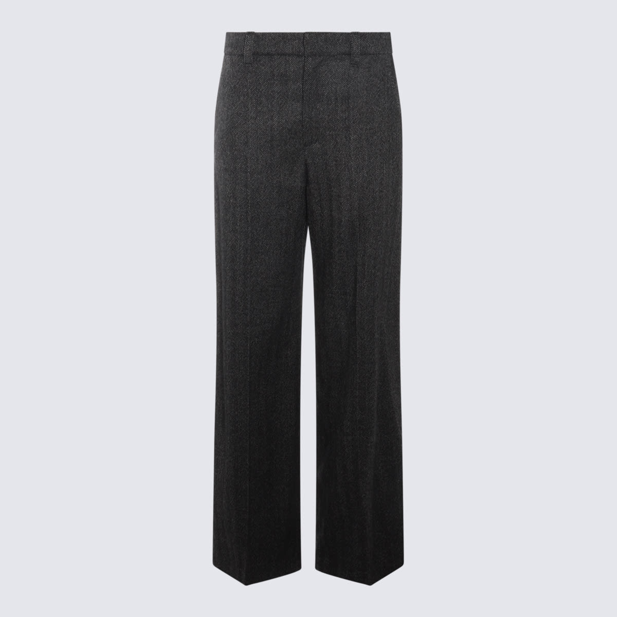 Shop Brunello Cucinelli Dark Grey Wool Pants