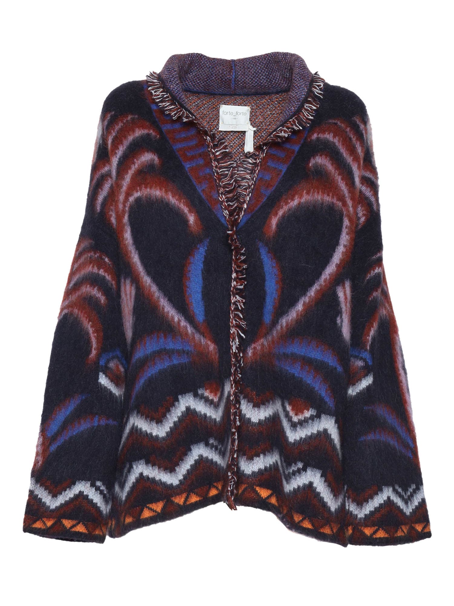 Shop Forte Forte Thee Sacred Forest Jacquard Cardigan In Black