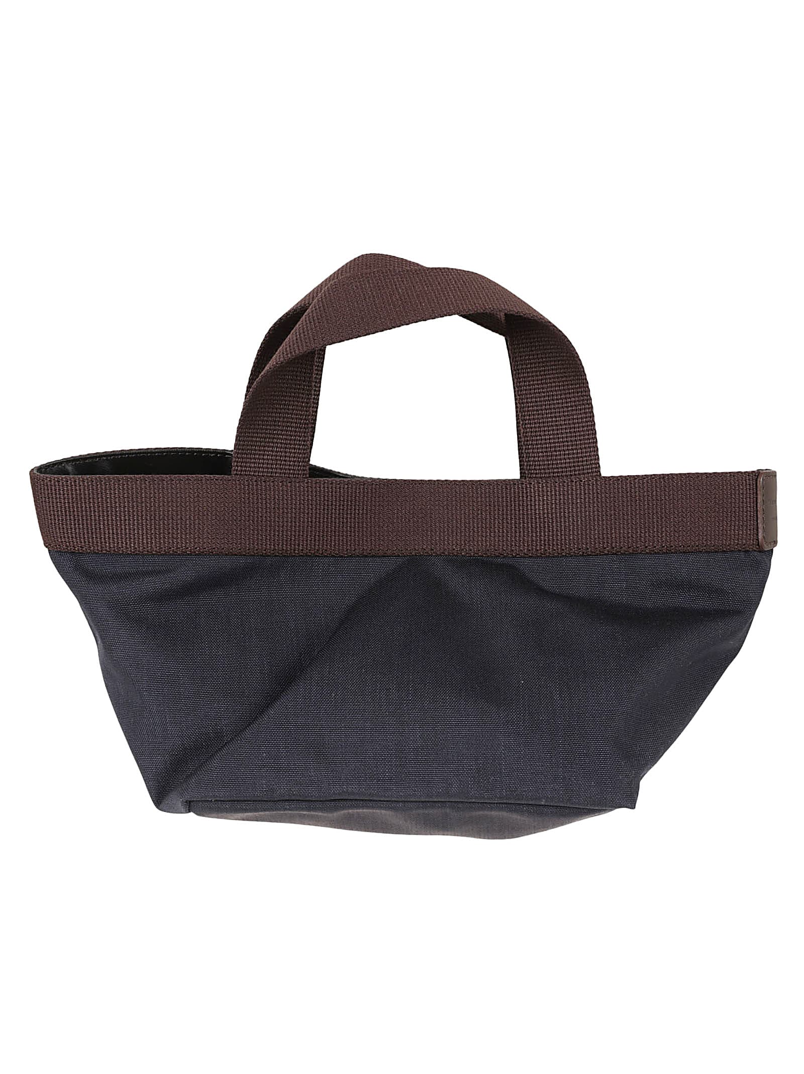 Herve Chapelier Top Handle Woven Shoulder Bag In Navy