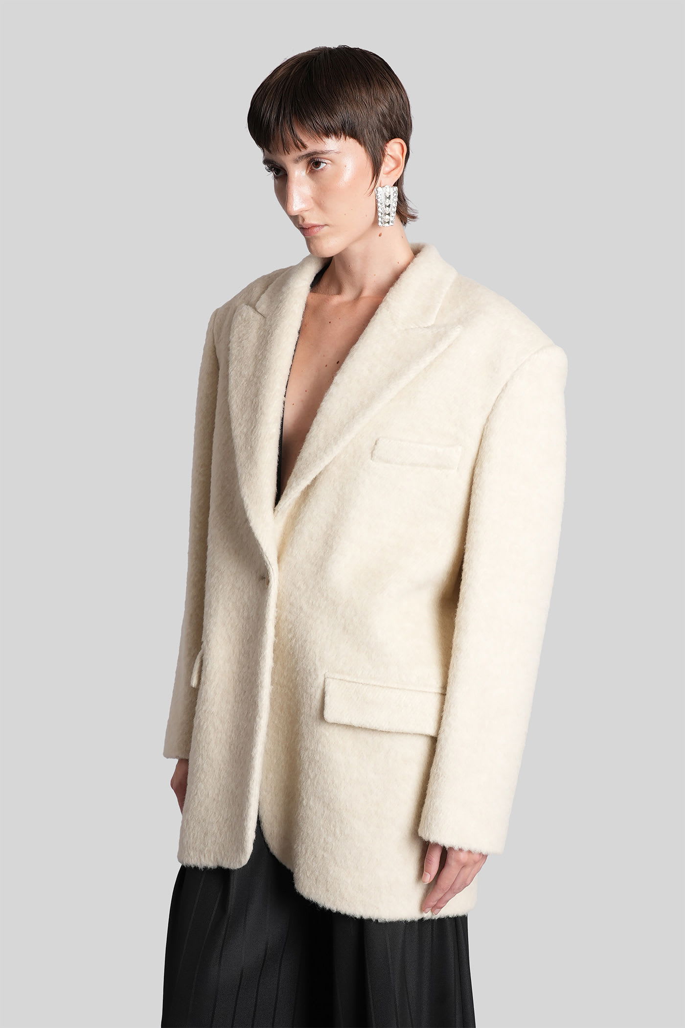 The Andamane Teresa Coat In Beige Wool In Neutral