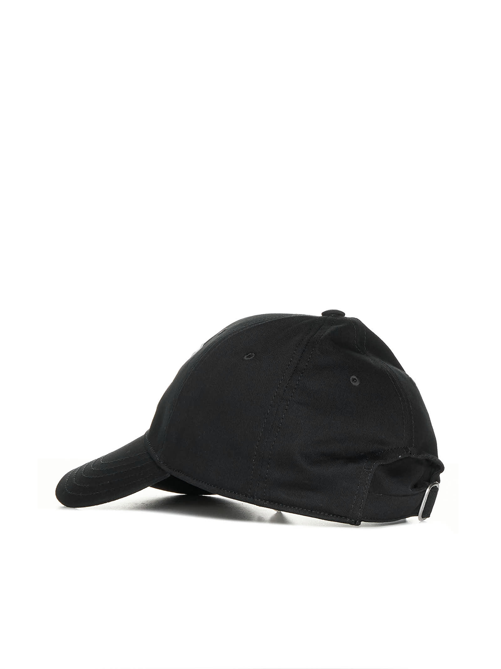 Off-white Logo Cotton Baseball Cap In Black White