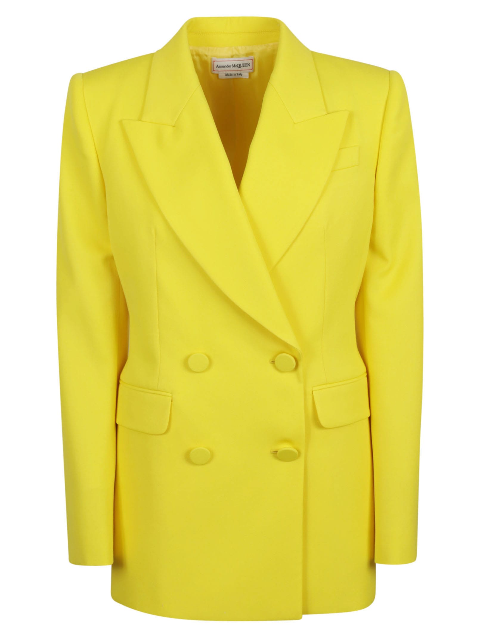 Shop Alexander Mcqueen Fitted Db Dinner Jacket In Bright Yellow