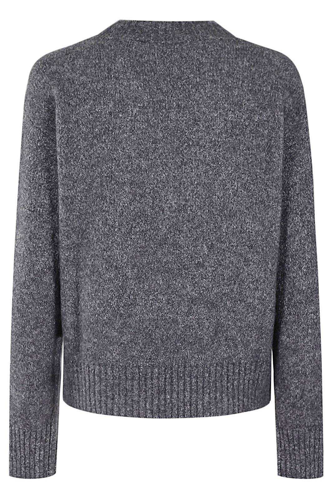 Shop Weekend Max Mara V-neck Long-sleeved Jumper In 008 Antracite