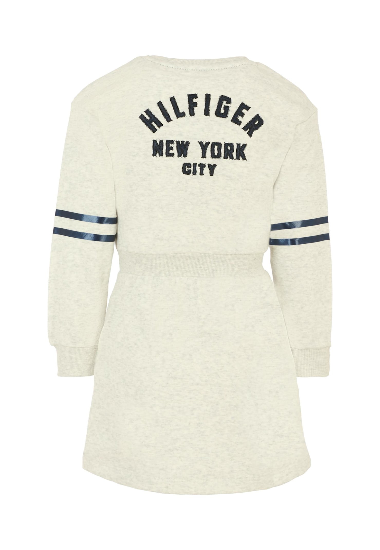 Tommy Hilfiger Gray Dress For Girl With Logo In White
