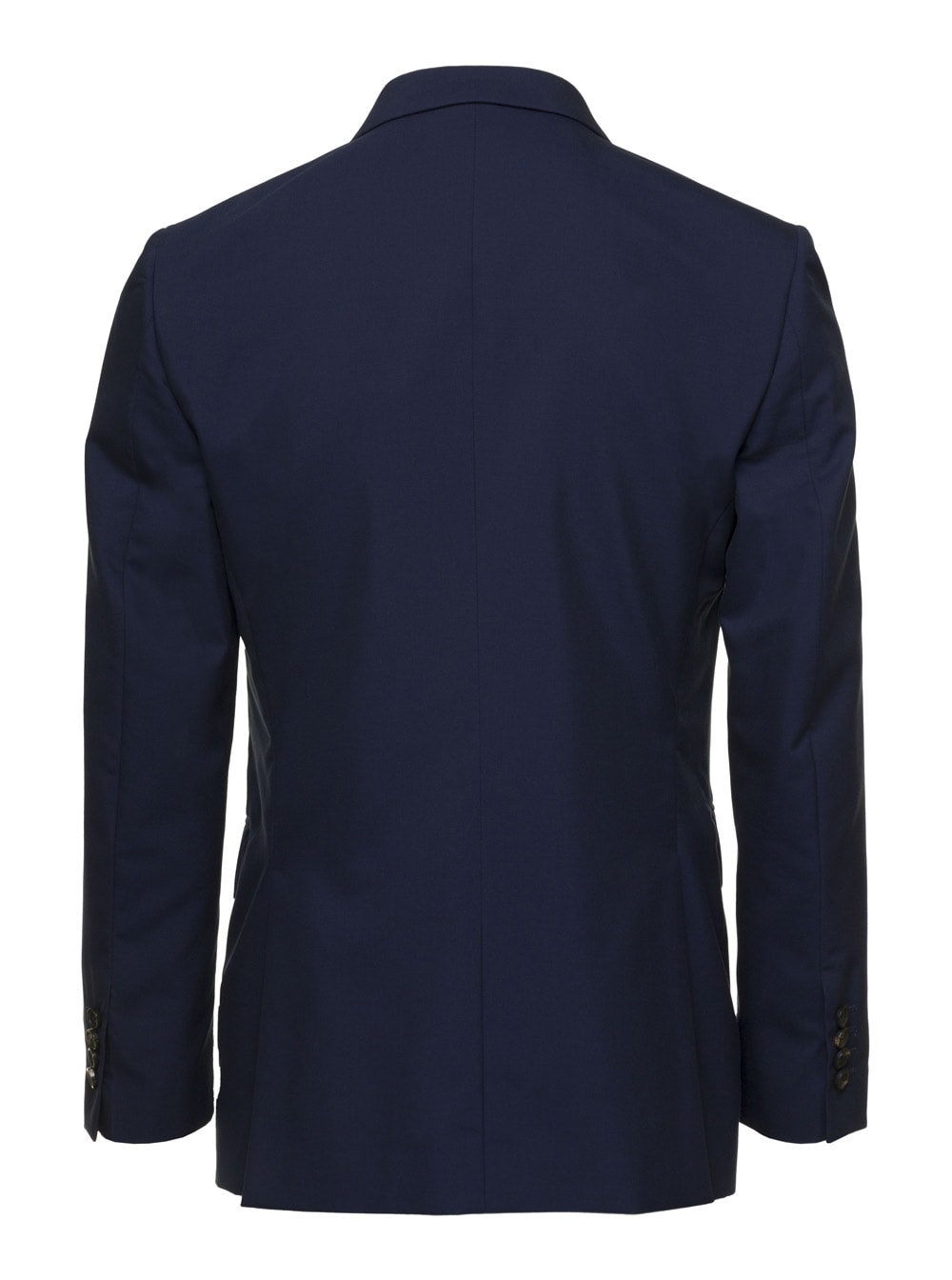 Shop Reveres 1949 Blue Double-breasted Blazer With Pointed Reverses In Wool And Cotton Blend Man