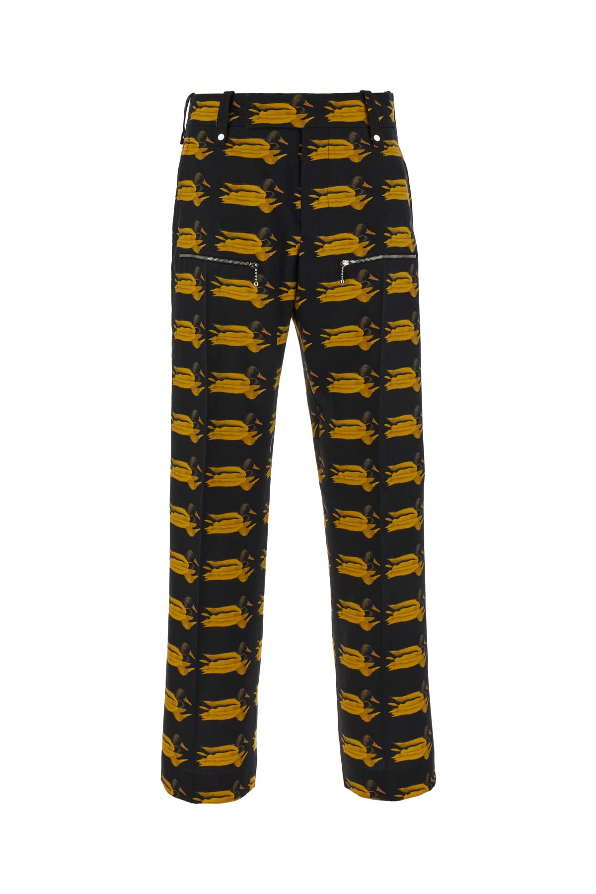 Shop Burberry Printed Wool Pants In Pear