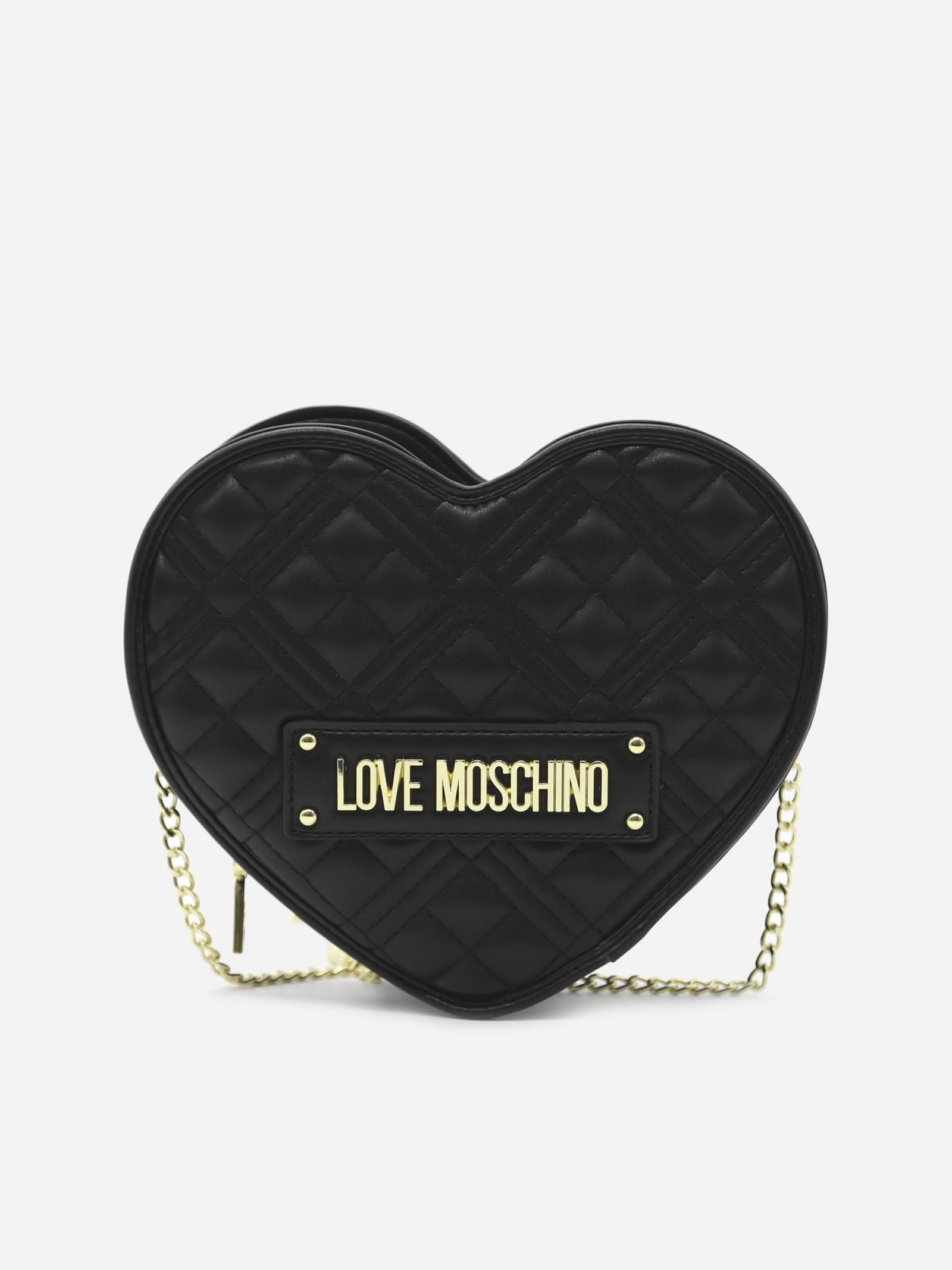 Love Moschino Quilted-effect Shoulder Bag With Logo Application