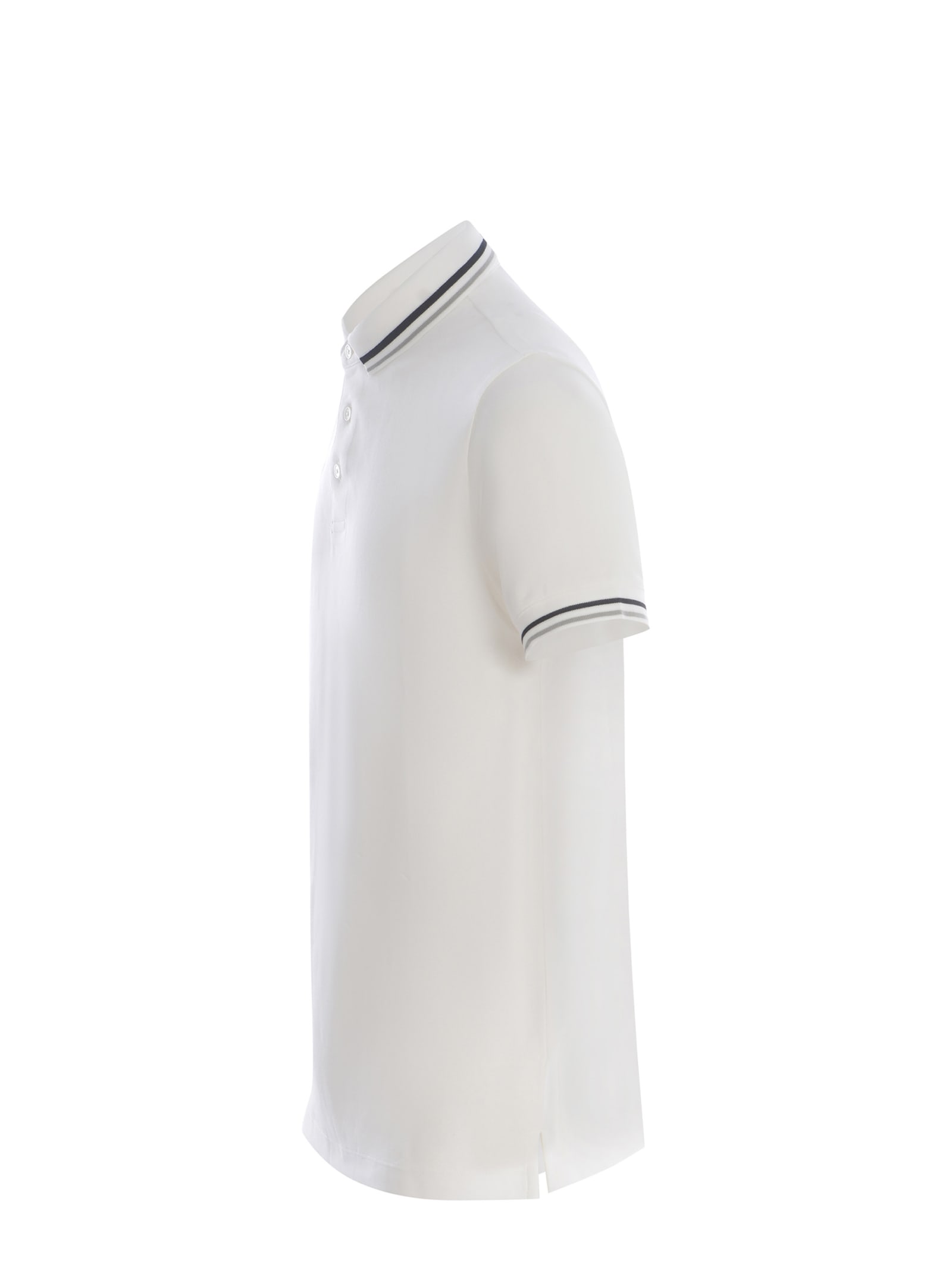 Shop Emporio Armani Polo Shirt  Made Of Cotton Pique In White