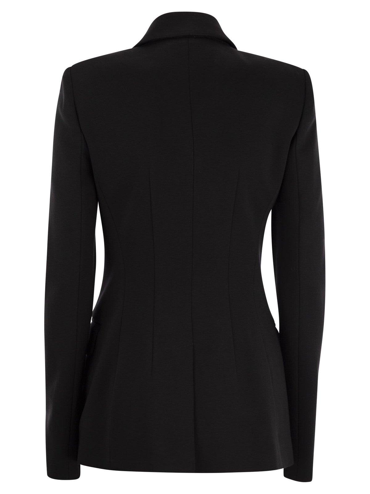 Shop Sportmax Double-breasted Long-sleeved Jacket In Nero