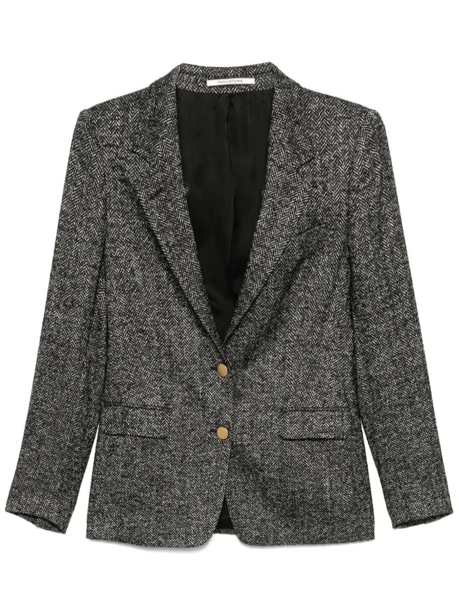 Shop Tagliatore Black And White Parigi Blazer