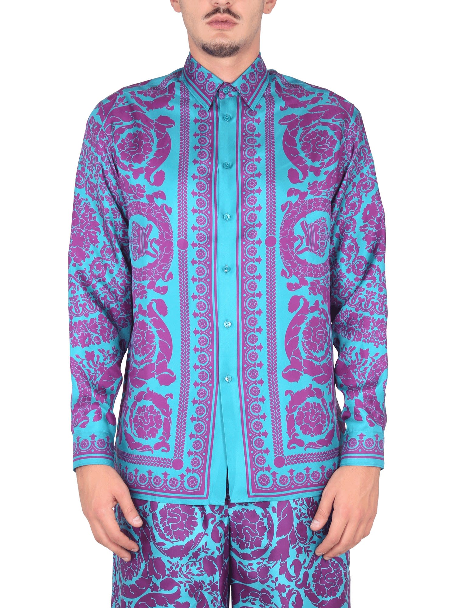 Versace Silk Baroque Silhouette Shirt