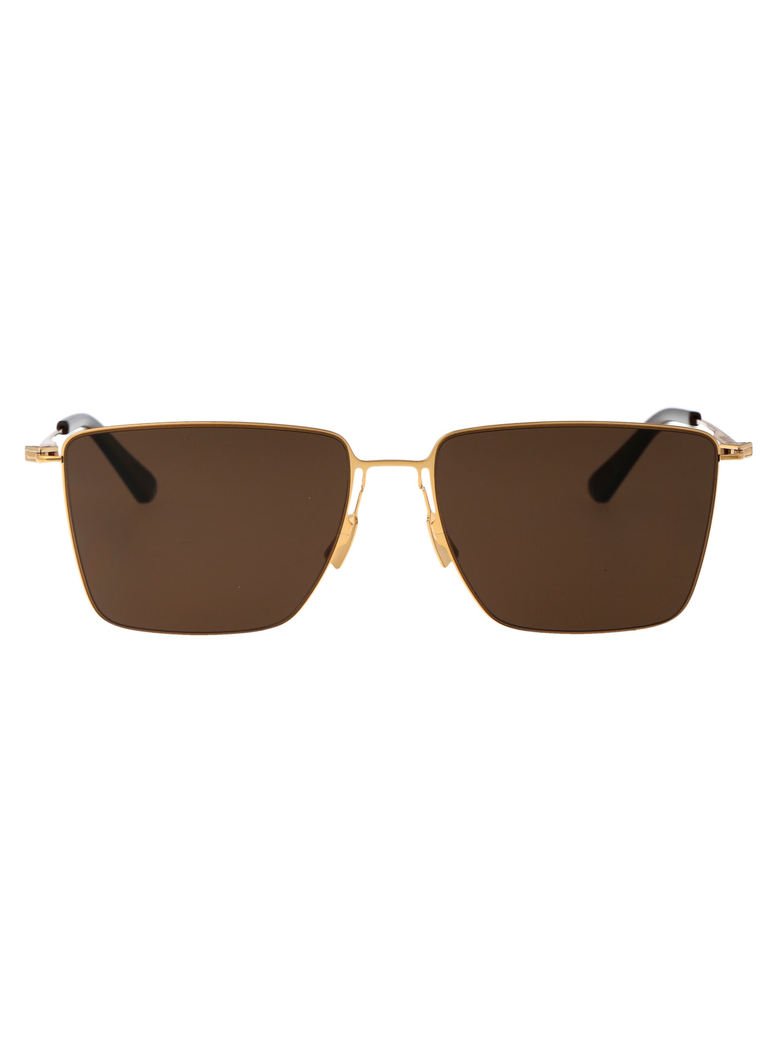 Shop Bottega Veneta Bv1267s Sunglasses In 002 Gold Gold Brown