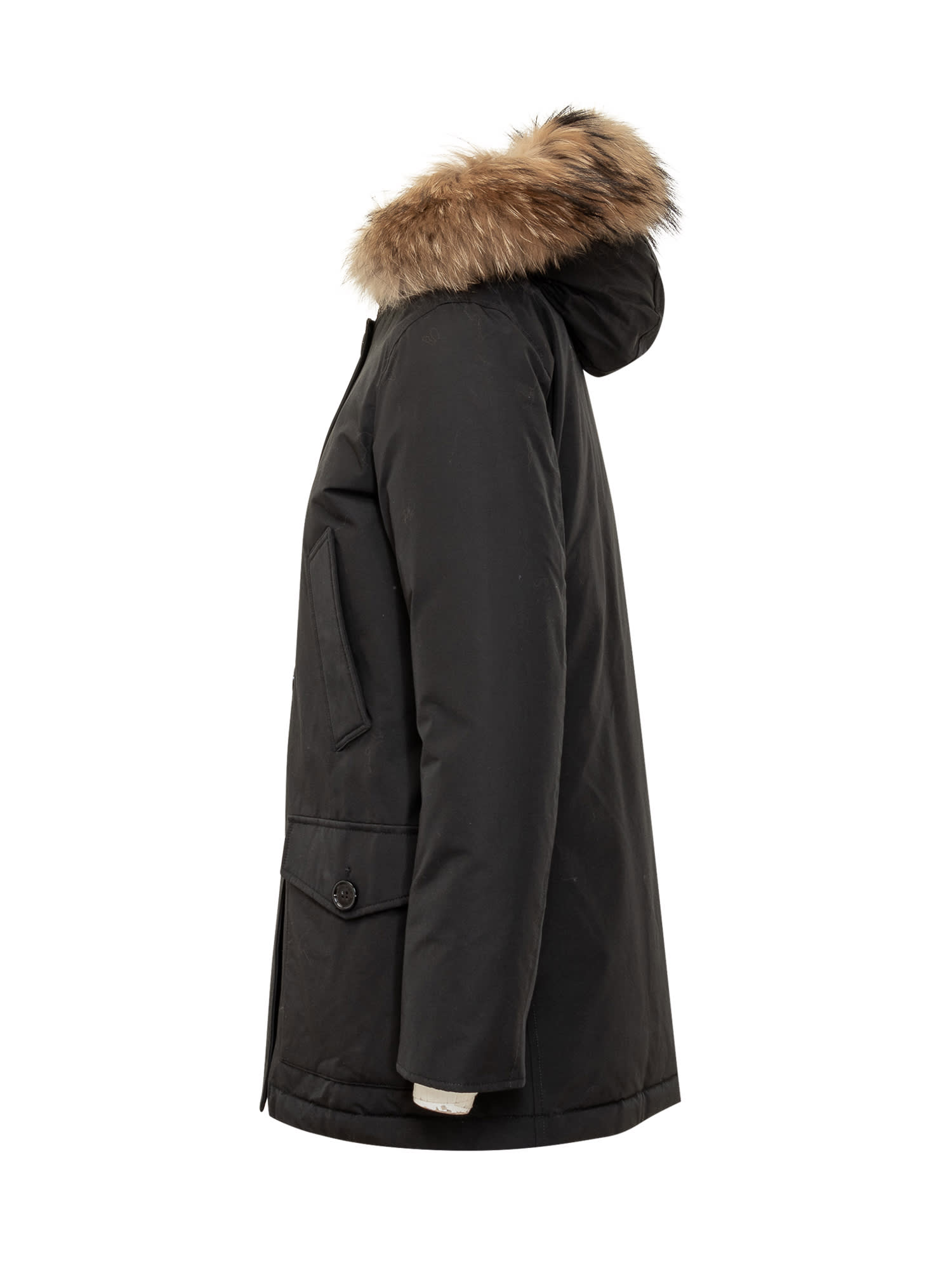 Woolrich Arctic Buttoned Jacket In Black