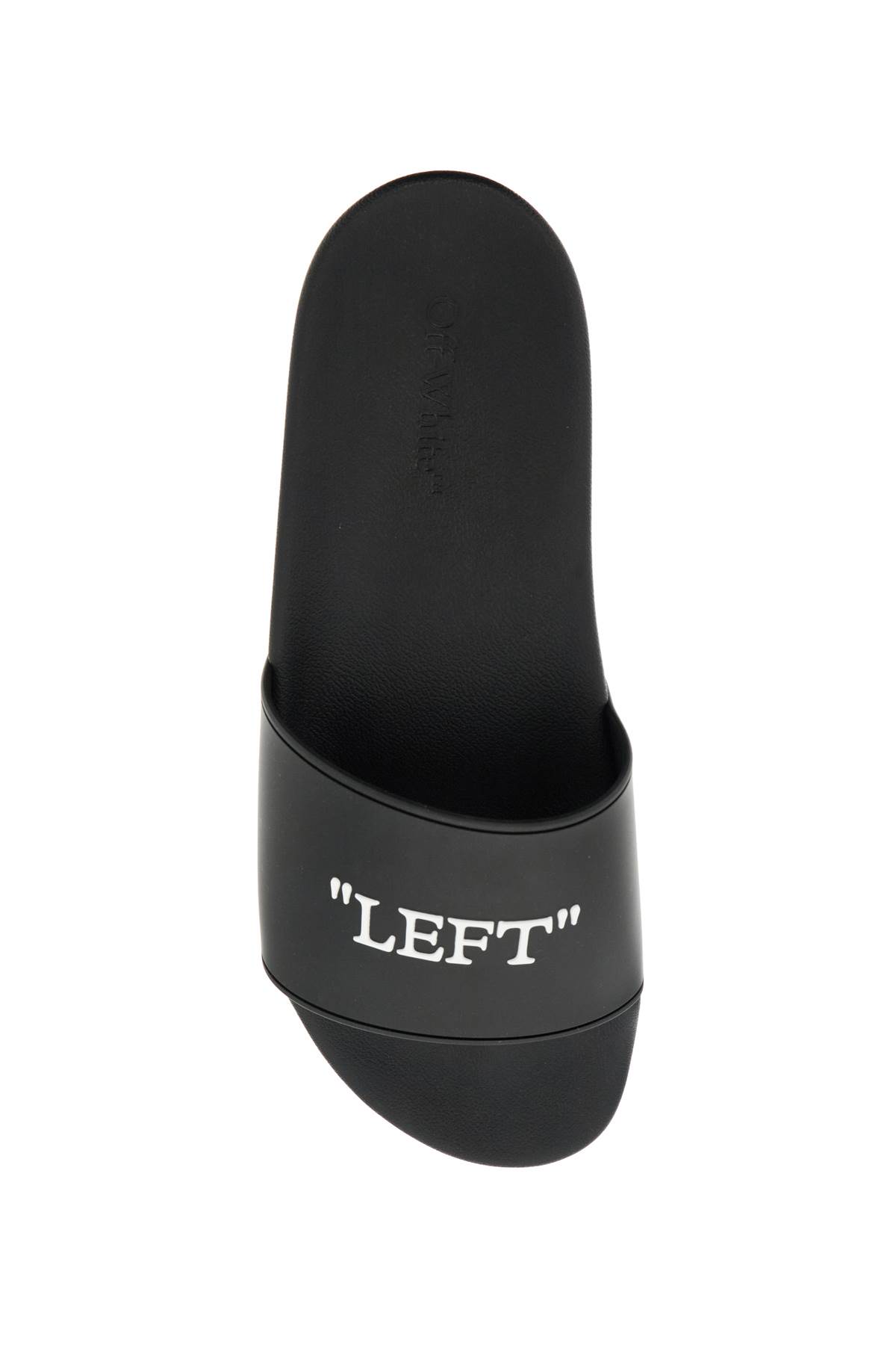 Shop Off-white Rubber Slides For Left And Right In Black - White (black)