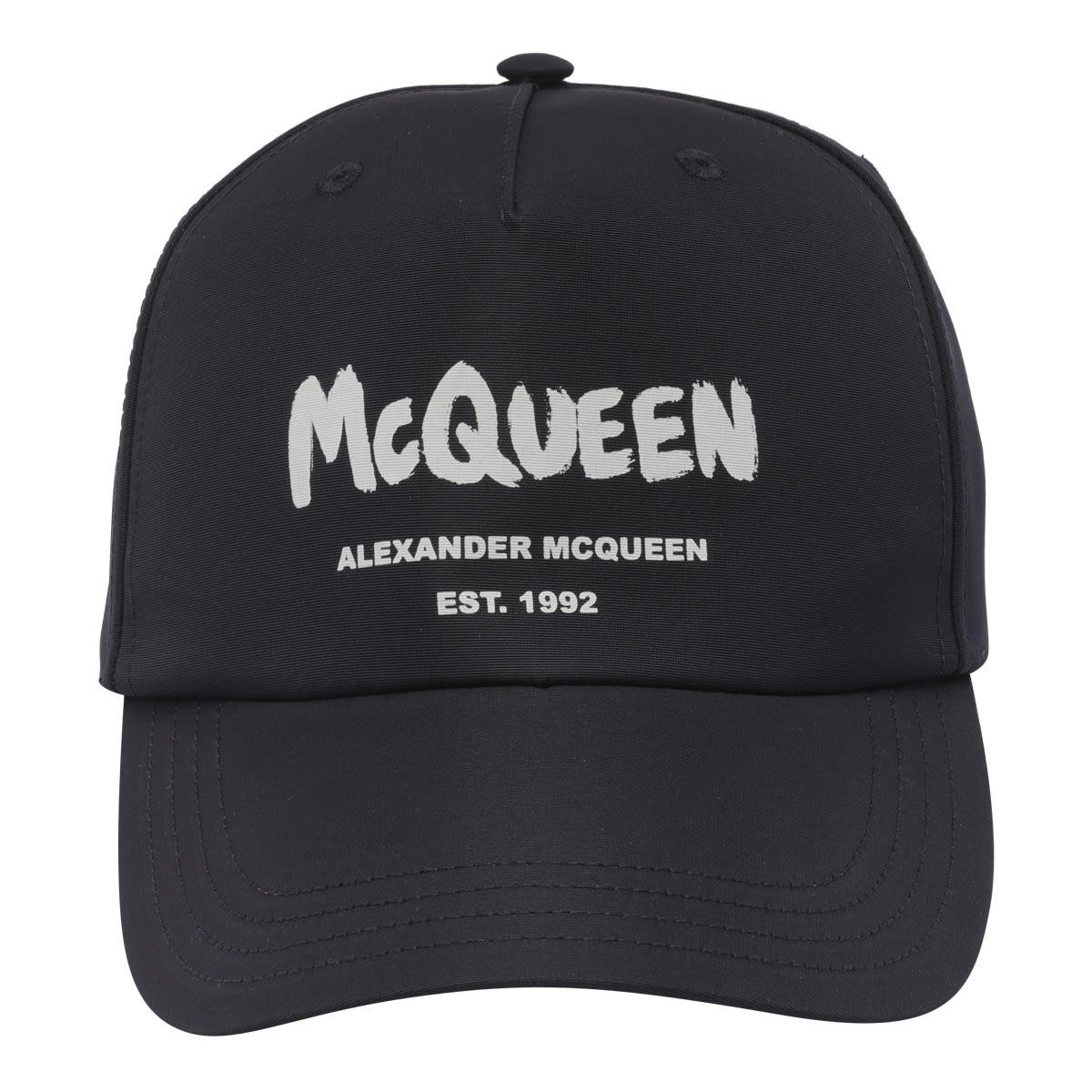 Shop Alexander Mcqueen Tonal Graffiti Baseball Cap In Blue