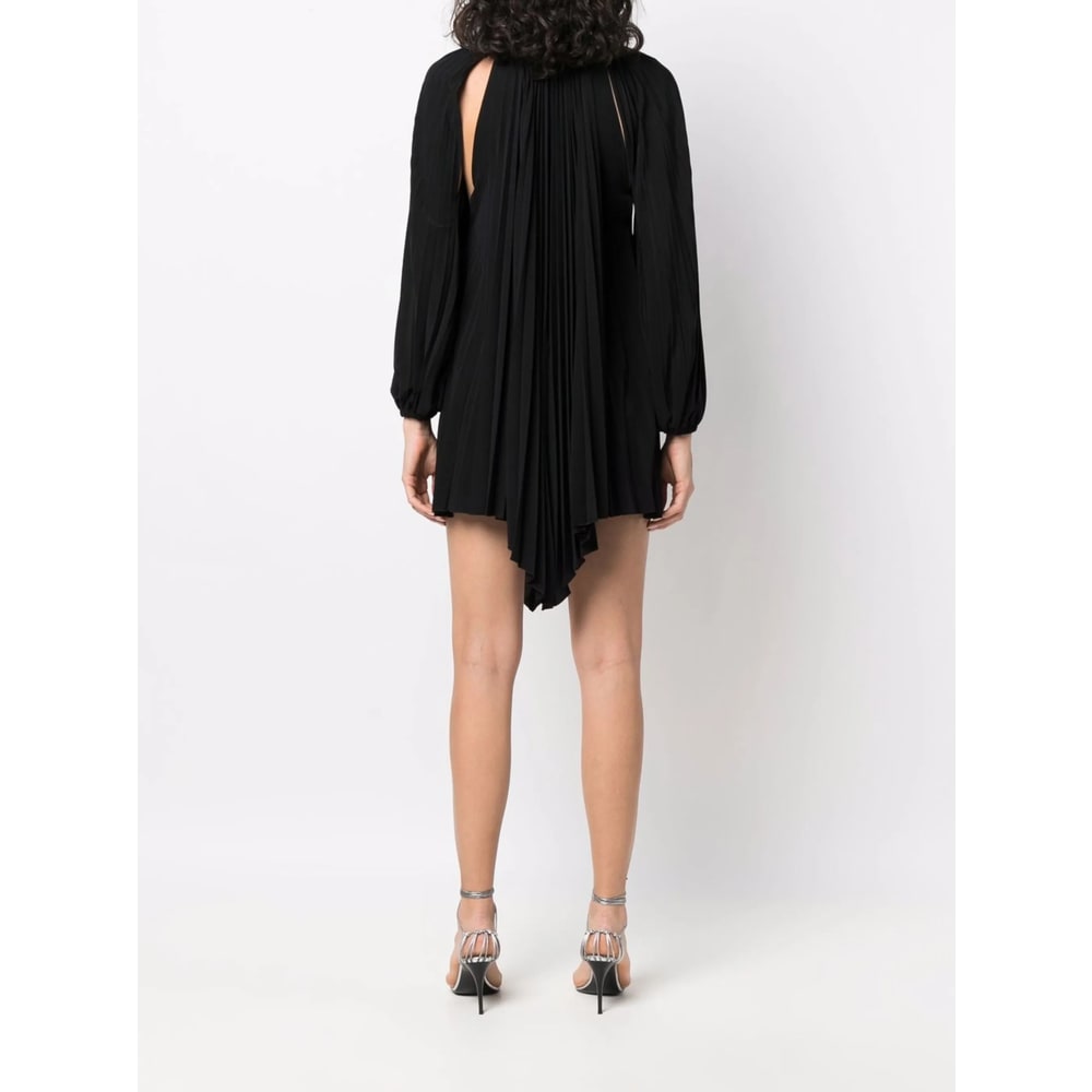 Alexandre Vauthier Crystal-embellished Pleated Mini Dress In Black