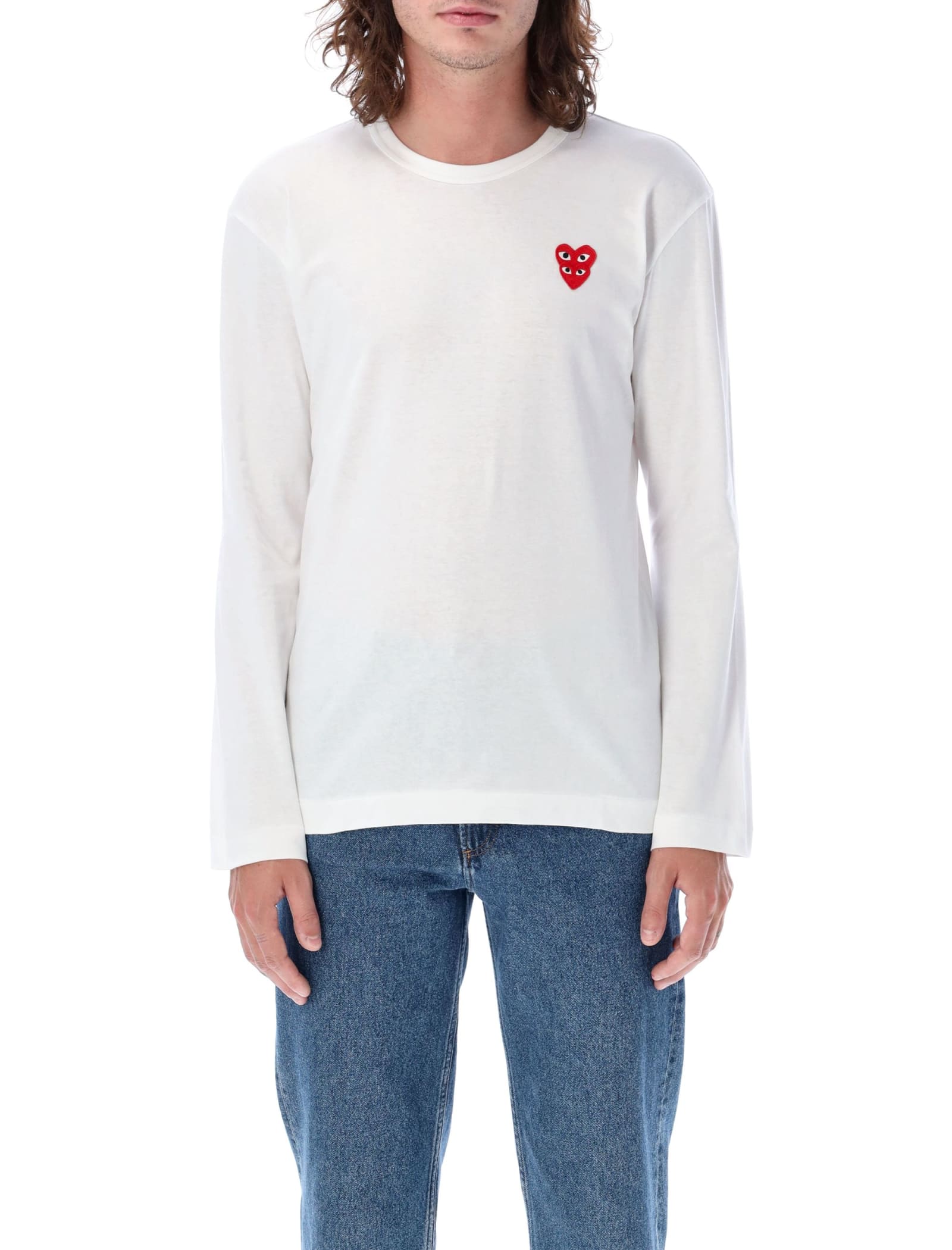 Comme des Garçons Play Double Heart L/s Tee