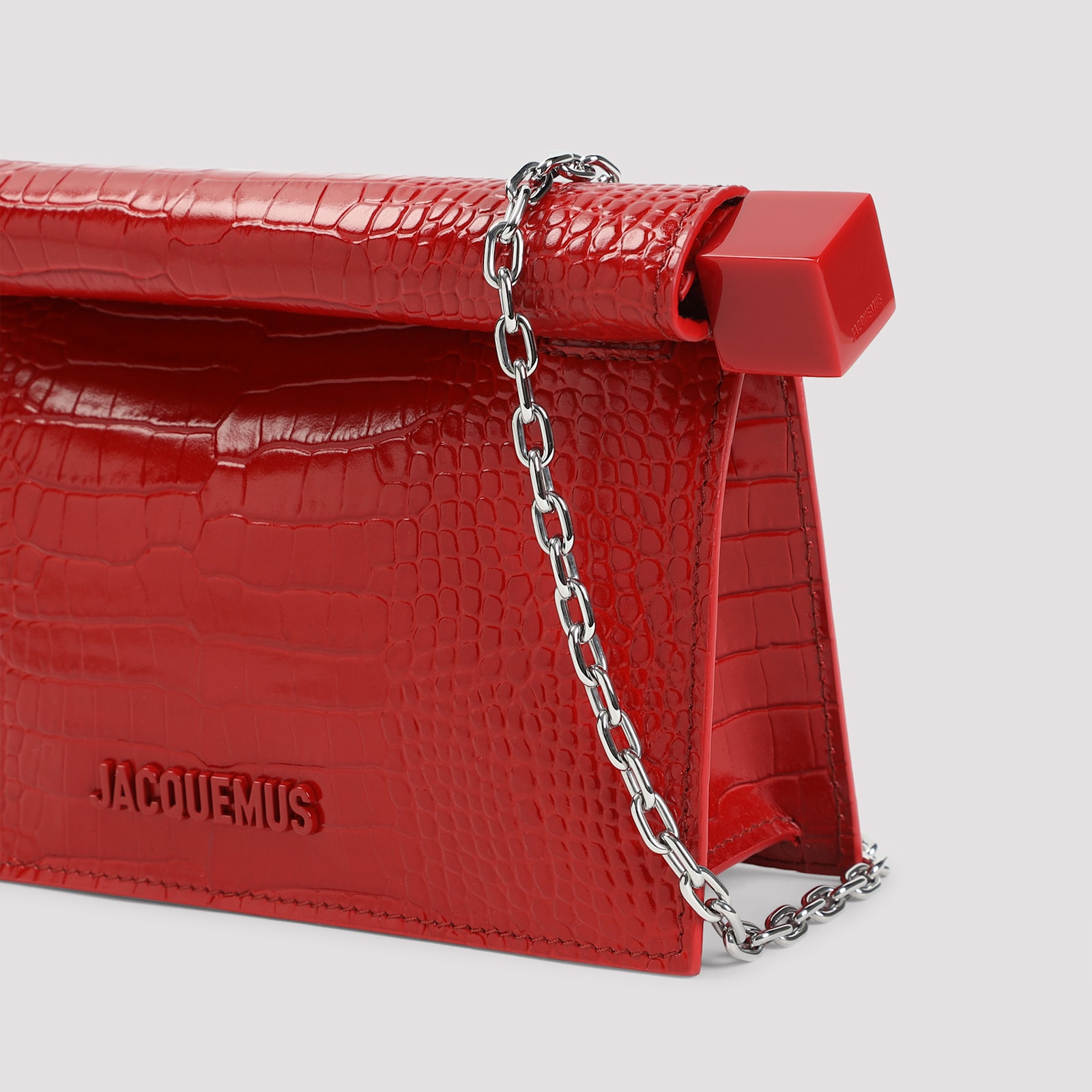 Jacquemus La Petite Rond Carre Handbag In Red