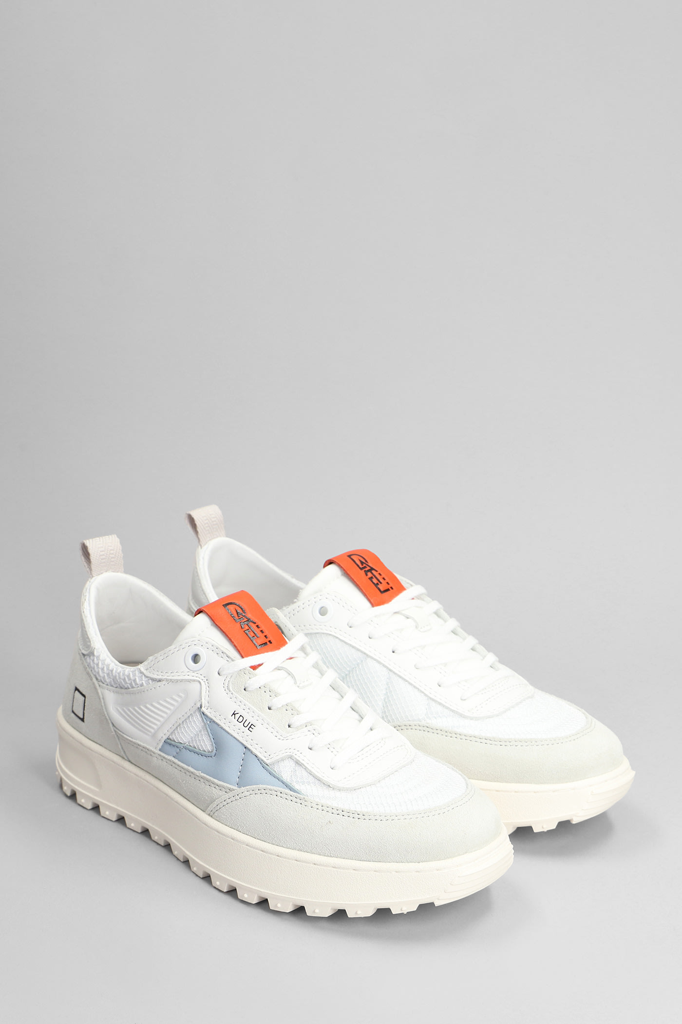 Shop Date Kdue Sneakers In White Leather And Fabric