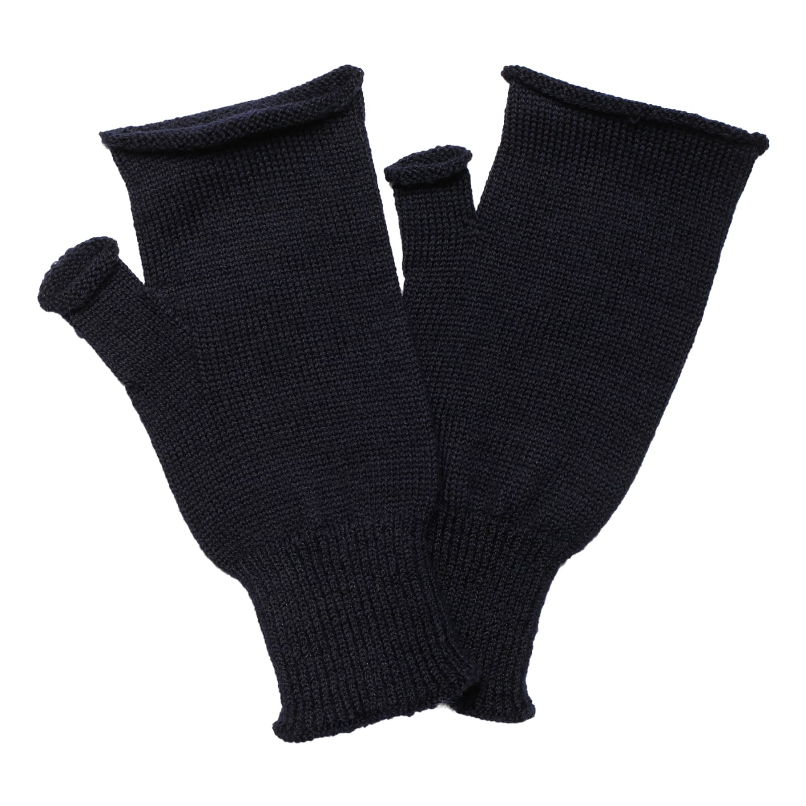 Maison Margiela Navy Wool Fingerless Mitten Gloves