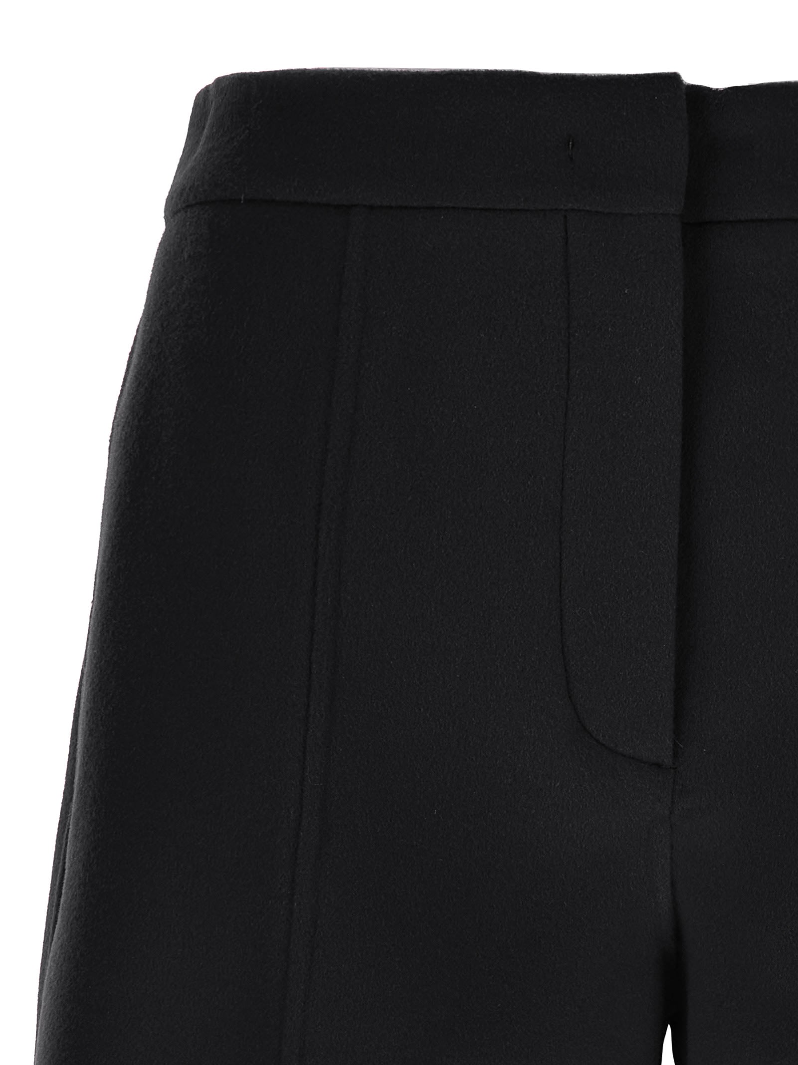Sportmax Double Pleated Tailored Shorts In Luxurious Wool In Black