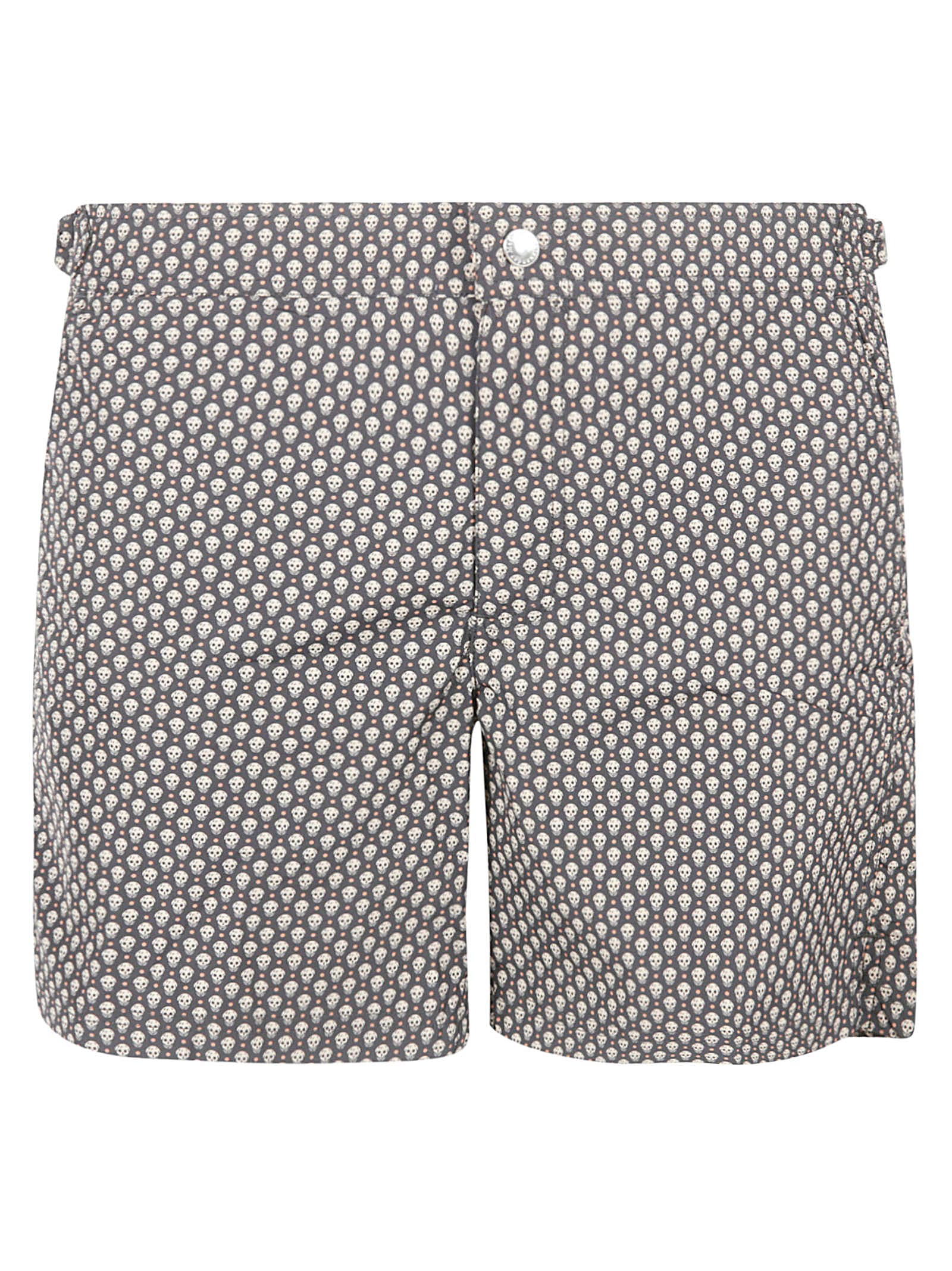 Skull Motif Buttoned Shorts