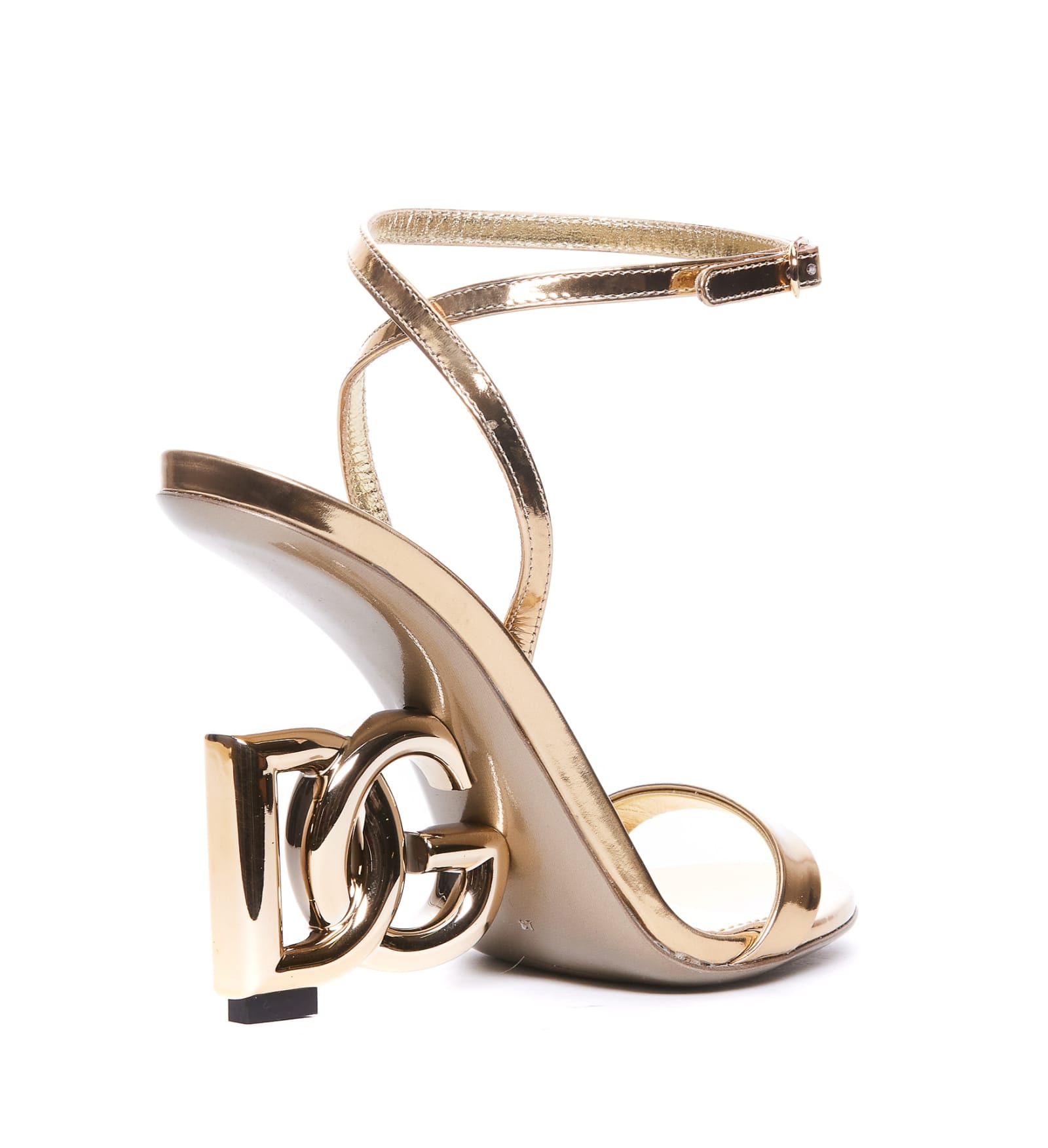Shop Dolce & Gabbana Dg Logo Pump Sandals In Golden