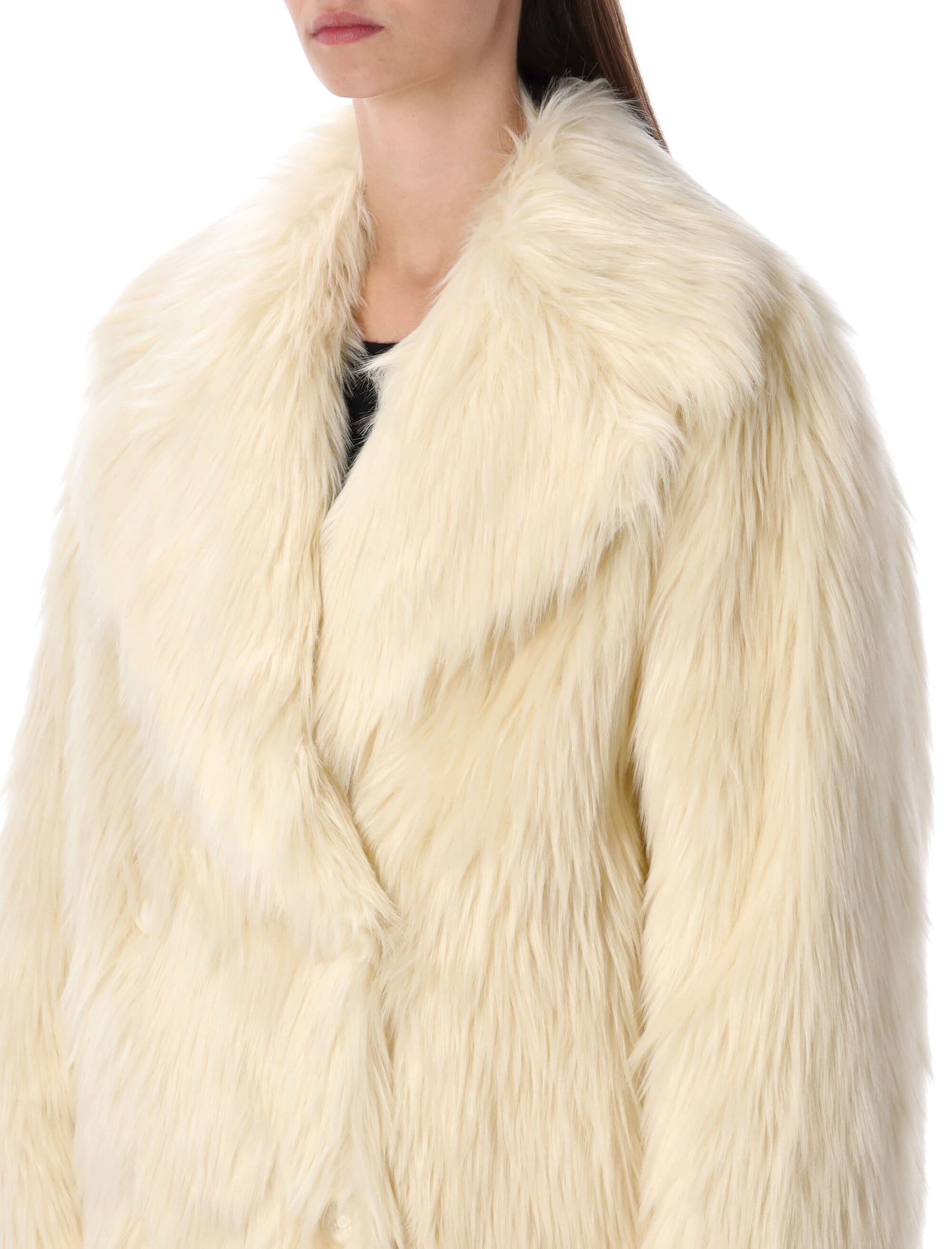 Stand Studio Katalina Faux Fur Coat In White