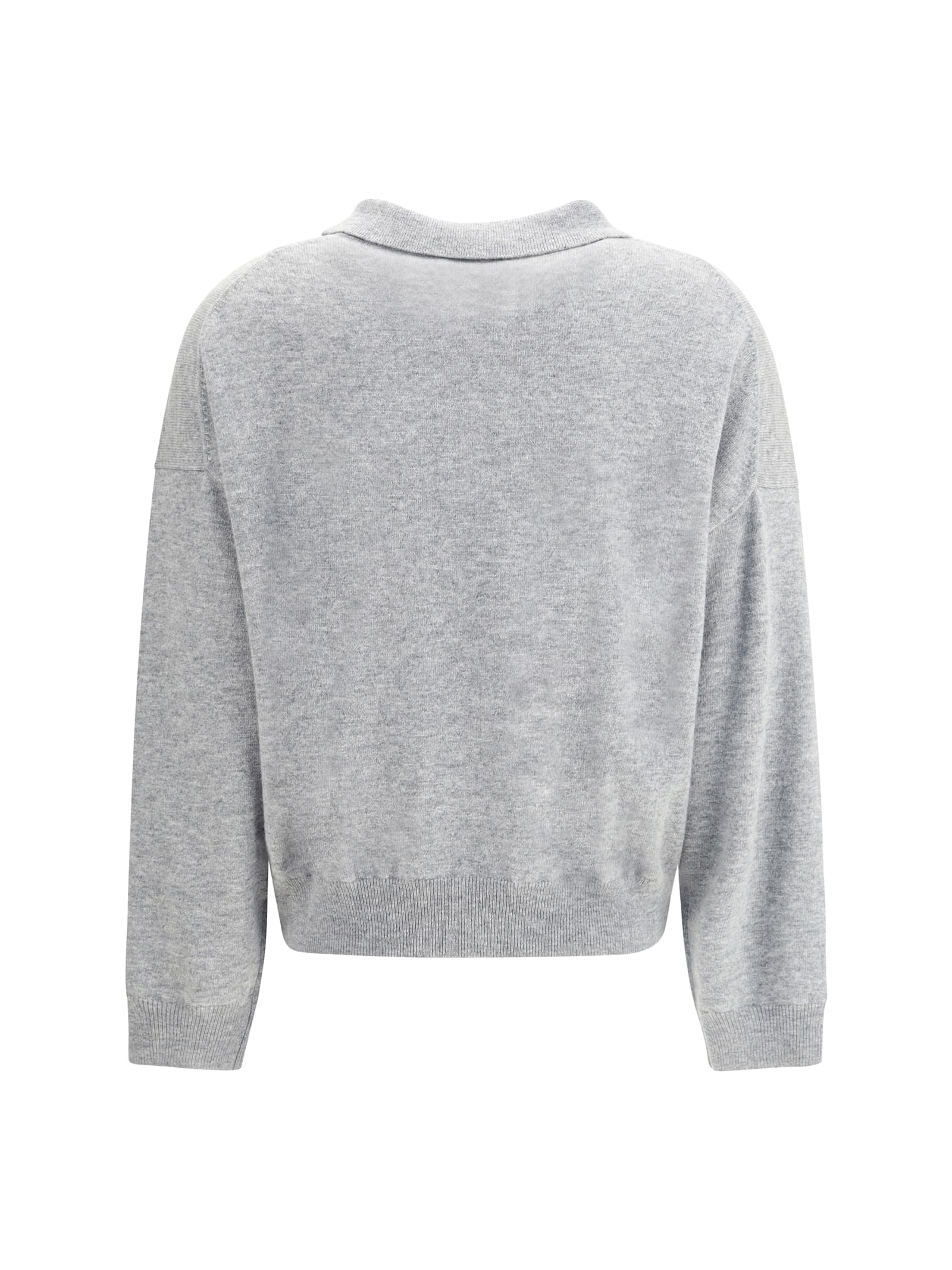 Allude Button-fastening Polo Top In Gray