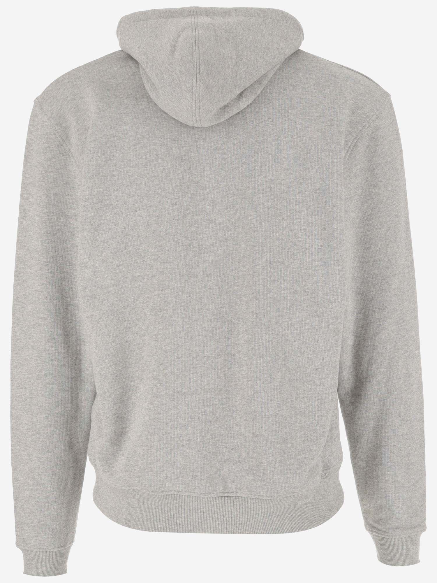 Shop Ami Alexandre Mattiussi Cotton Hoodie With Logo In Grey