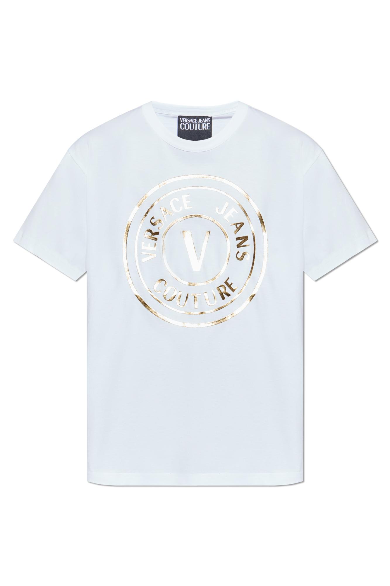 Versace Jeans Couture Logo-print Cotton T-shirt In White