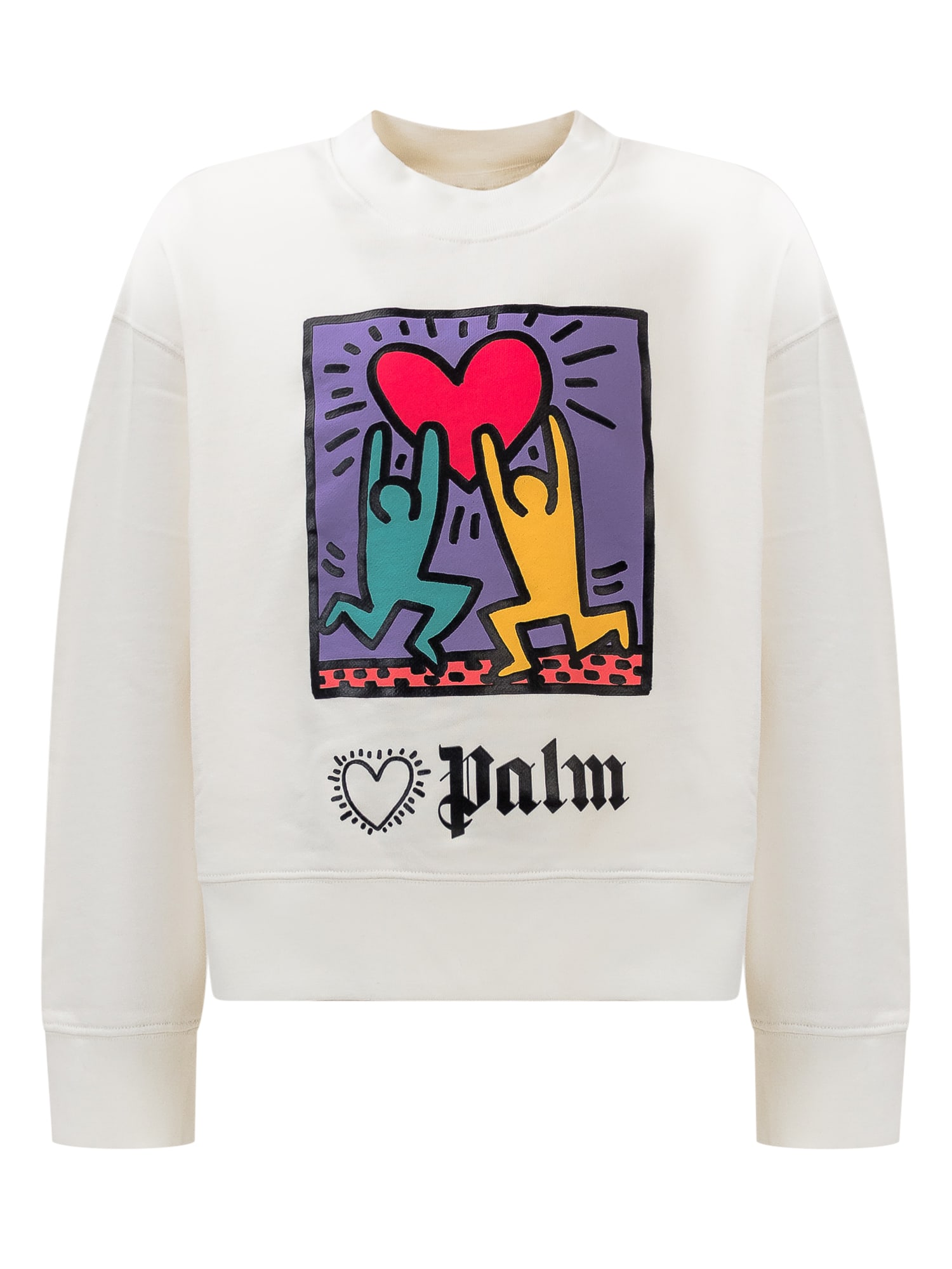 Shop Palm Angels Palm Angesl X Keith Haring Sweatshirt In Off White