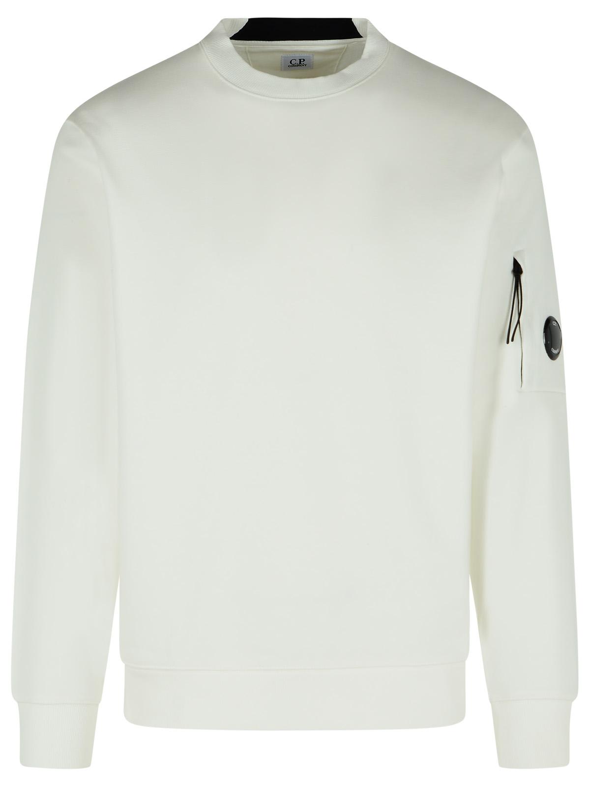 C.p. Company Felpa Girocollo Diagonal Raised In White
