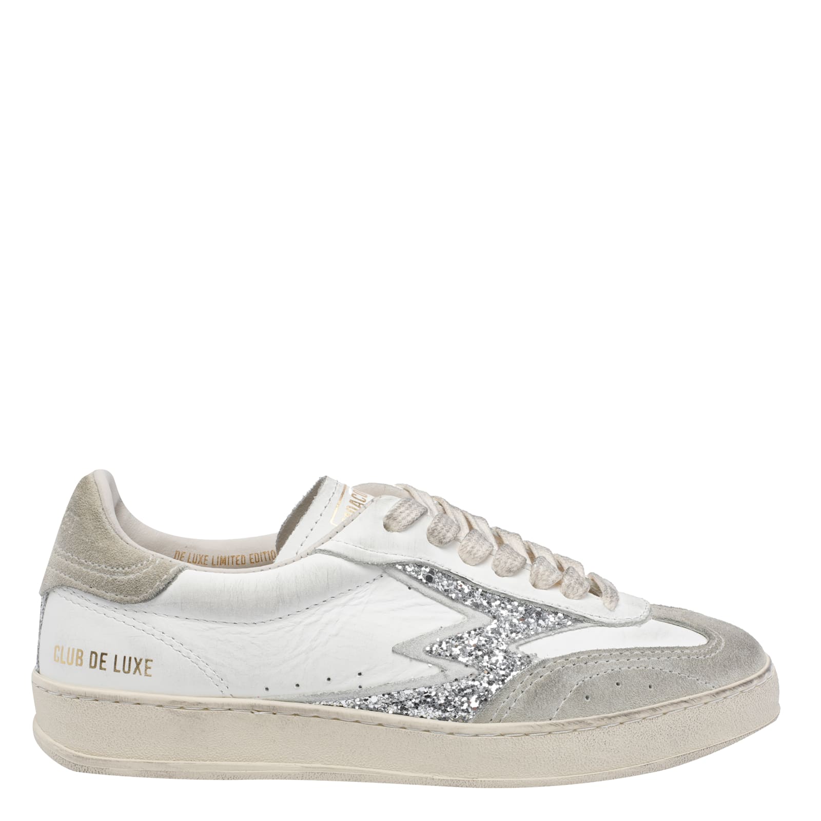 Moa Master Of Arts Silver And White Leather Sneakers In White