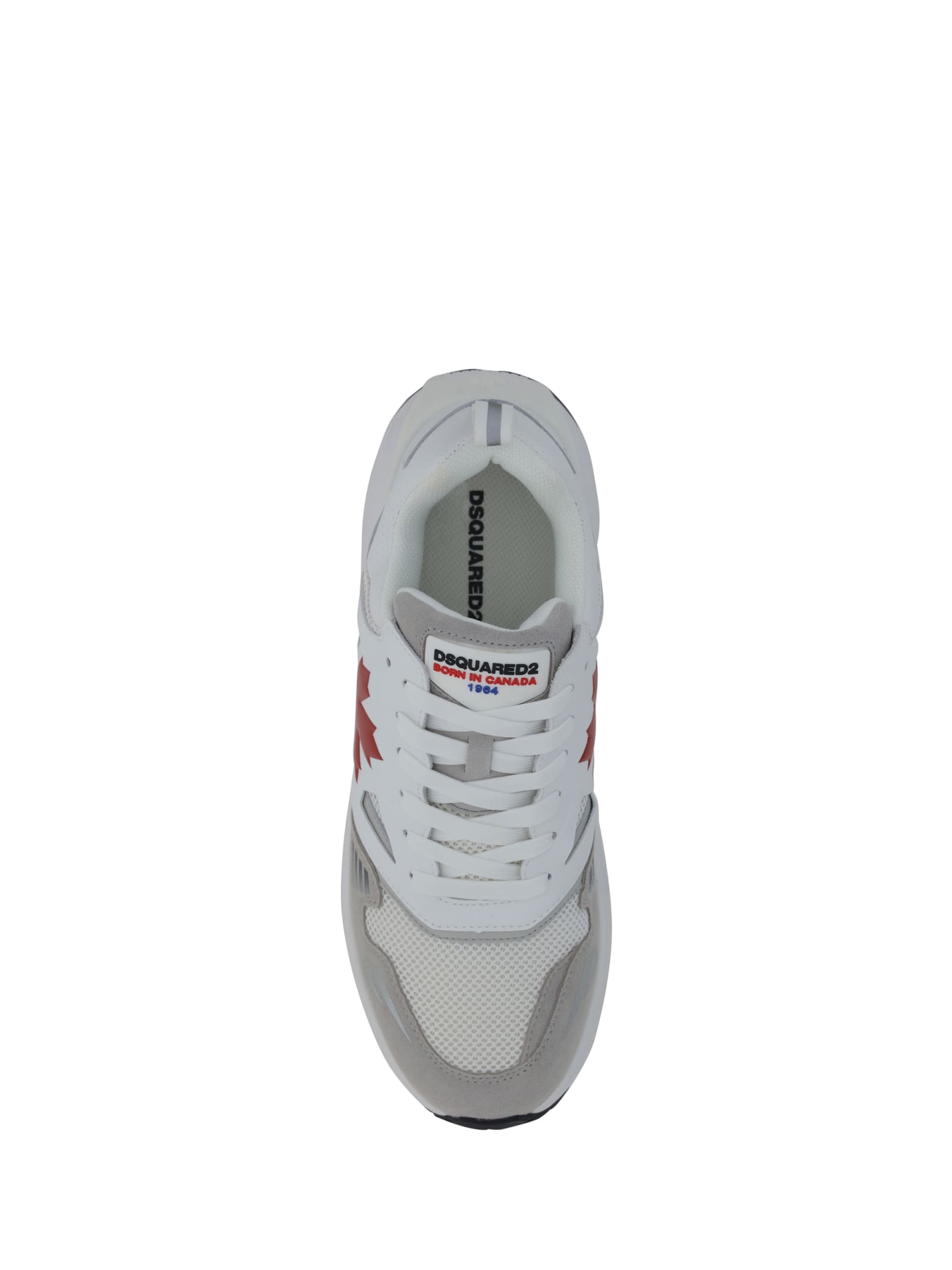 Shop Dsquared2 Sneakers In Bianco+rosso