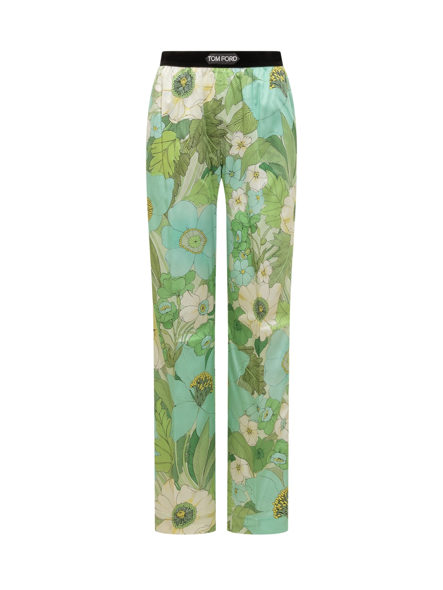Pants With Floral Decoration