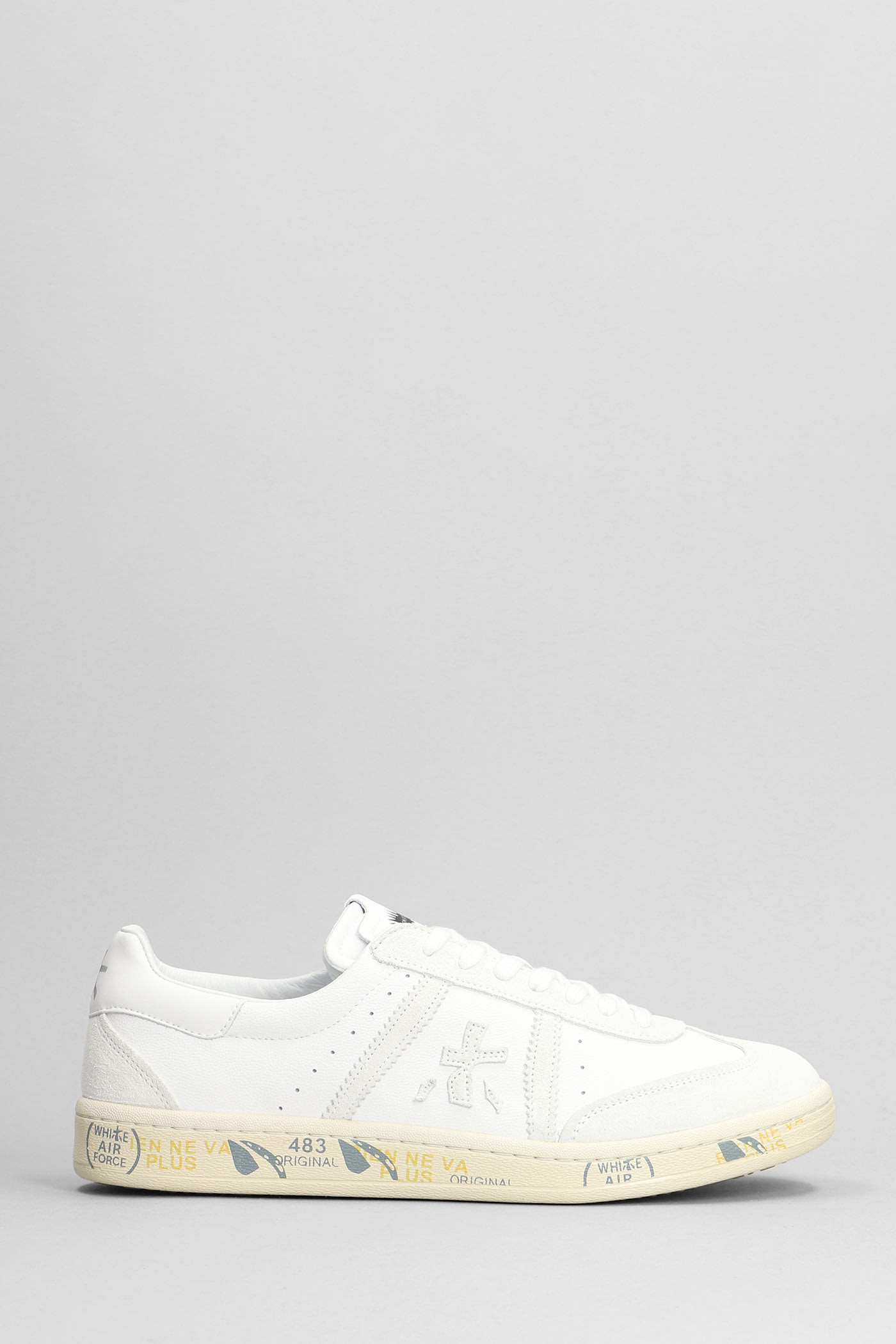 Premiata Bonnie Sneakers In White Suede And Leather