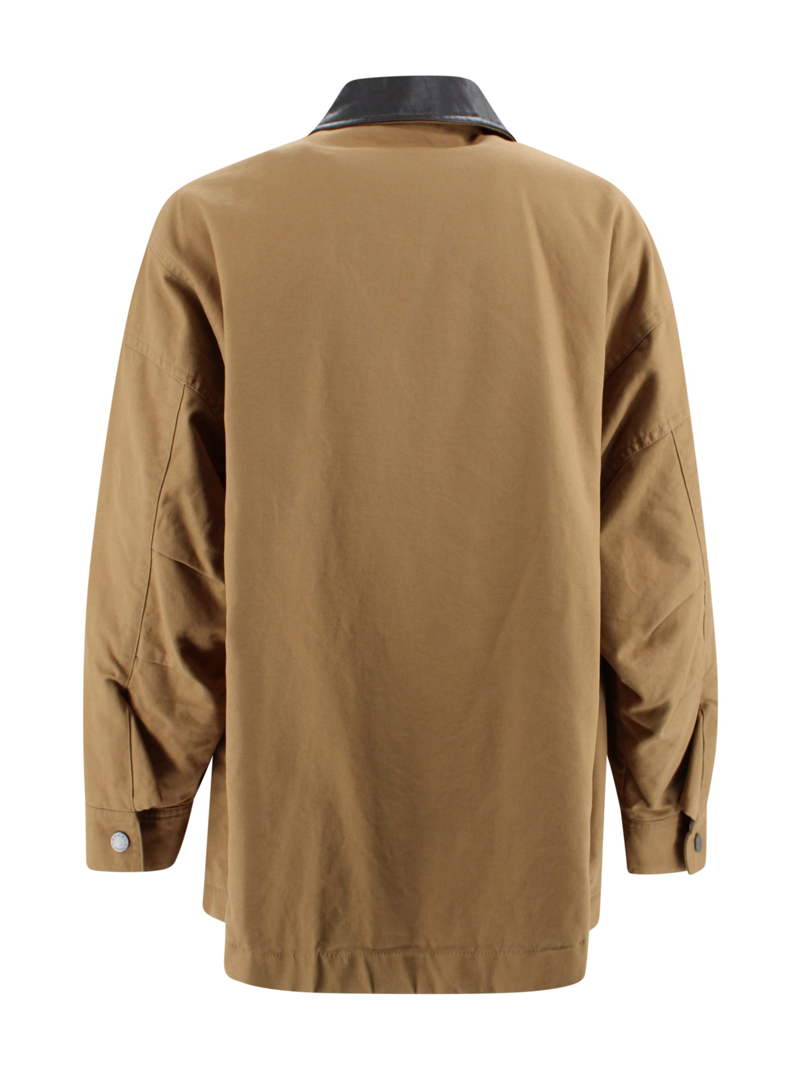 Weekend Max Mara Camel Cotton Canvas Jacket In Brown