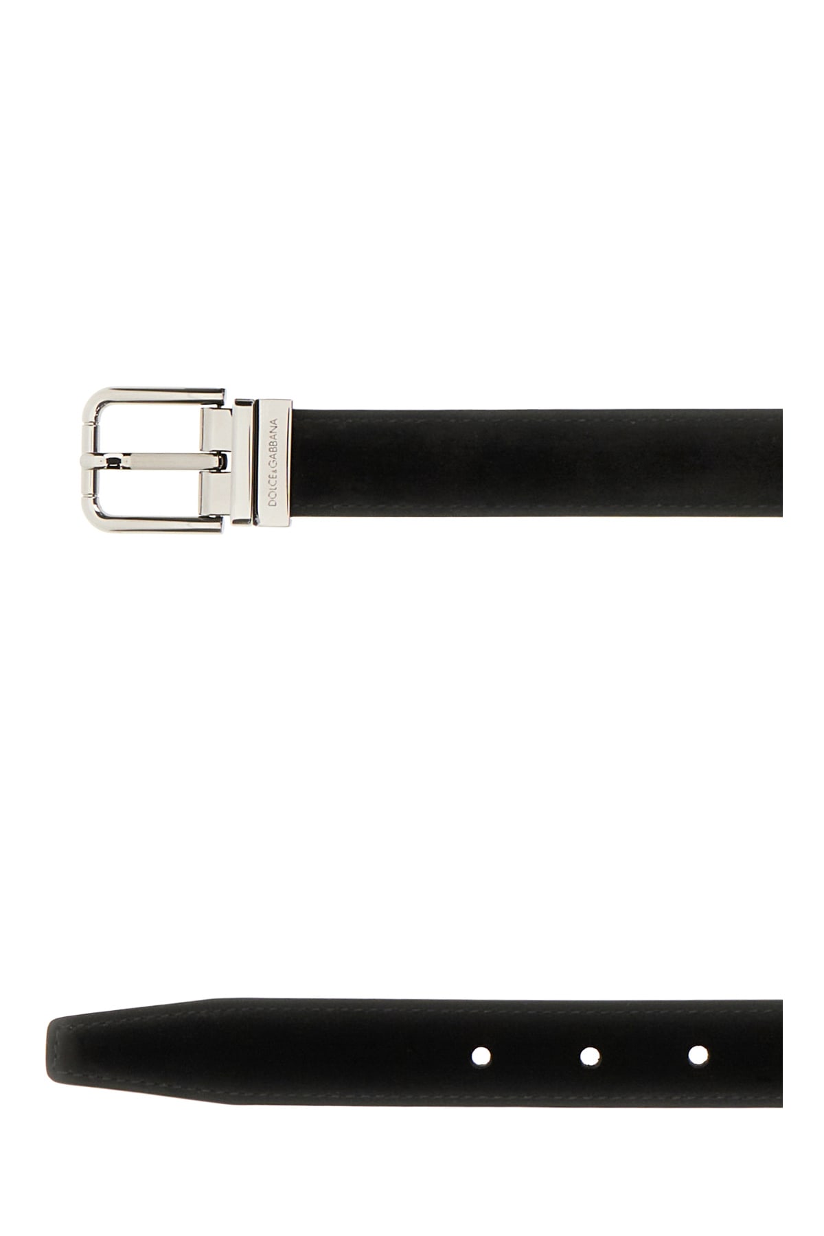 Shop Dolce & Gabbana Black Cashmere Reversible Belt In Nero