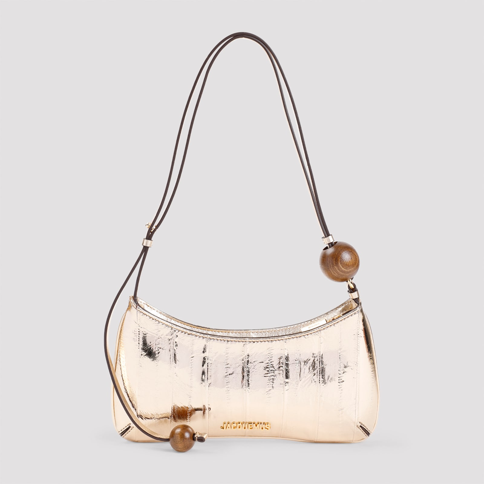 Shop Jacquemus Le Bisou Perle Handbag In Gold