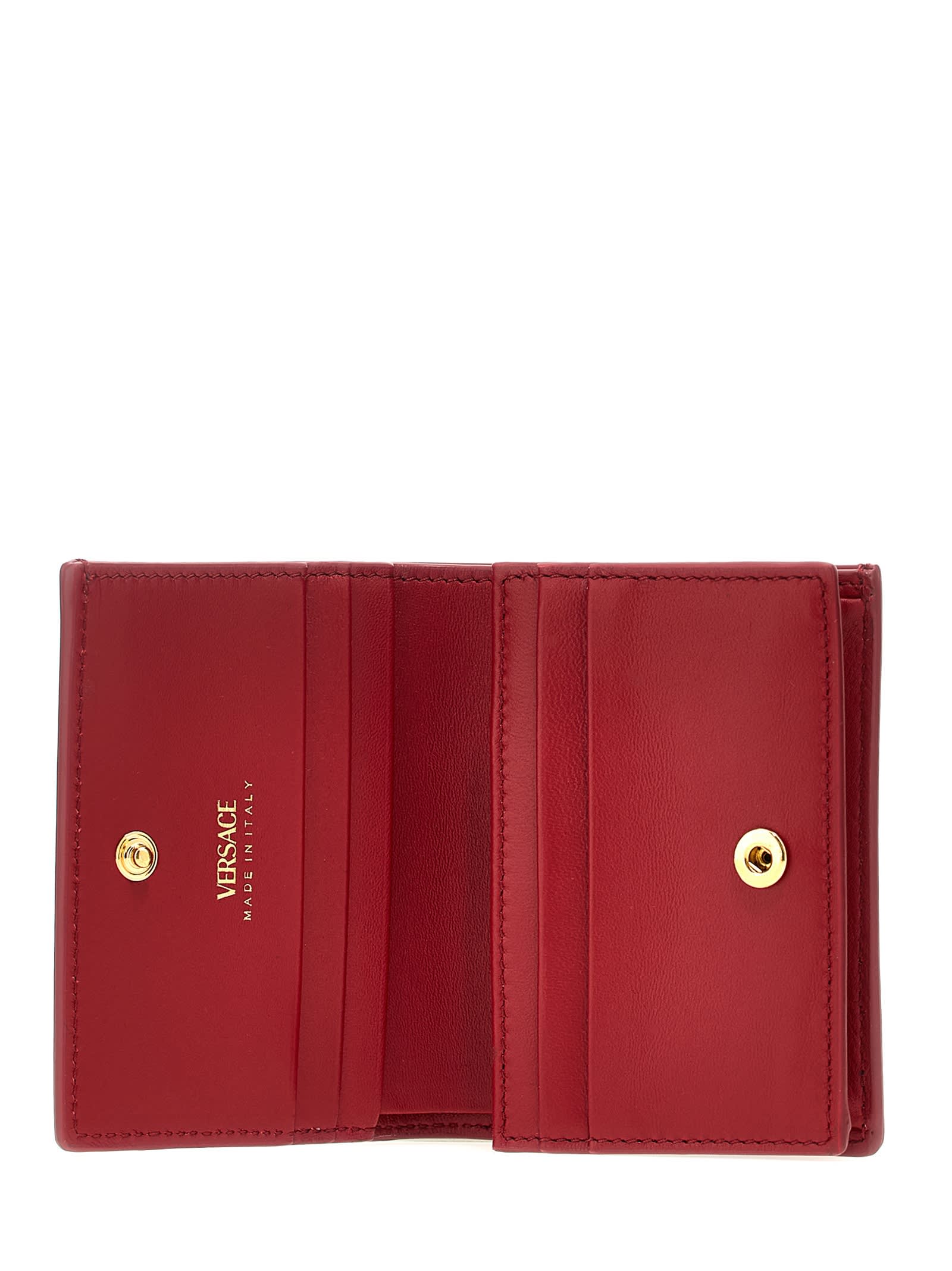 Shop Versace Medusa Wallet In Red