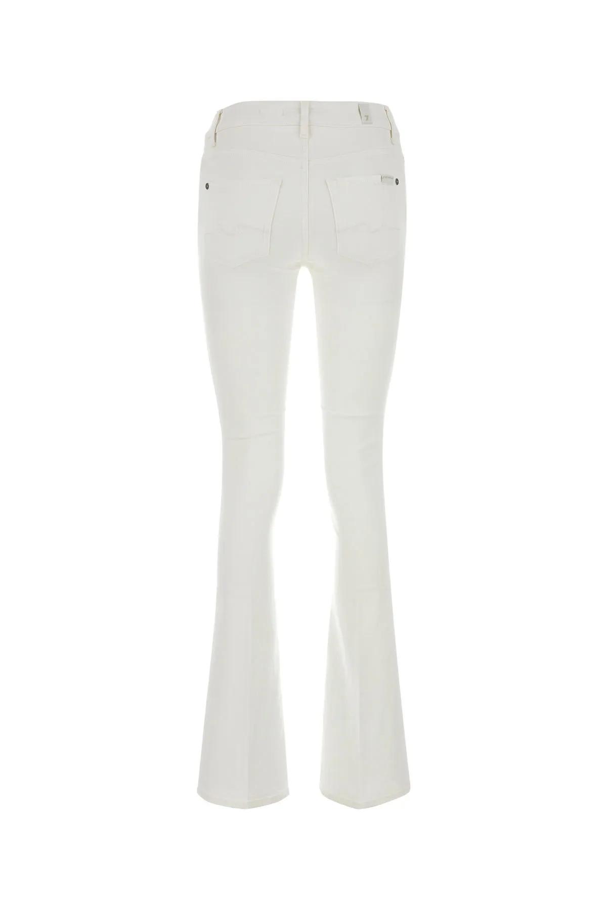 Shop 7 For All Mankind White Stretch Denim Bootcut Jeans