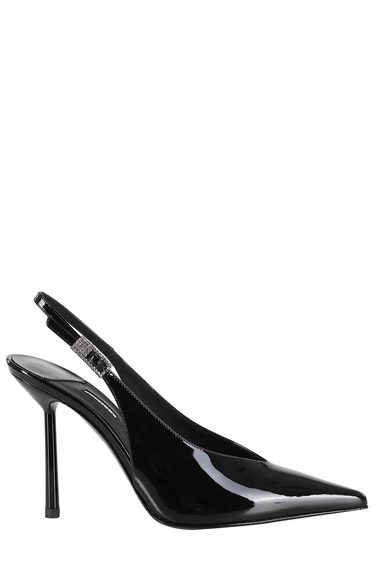 Le Silla 100mm Clivage Slingback Crystal-embellished Pumps In Black