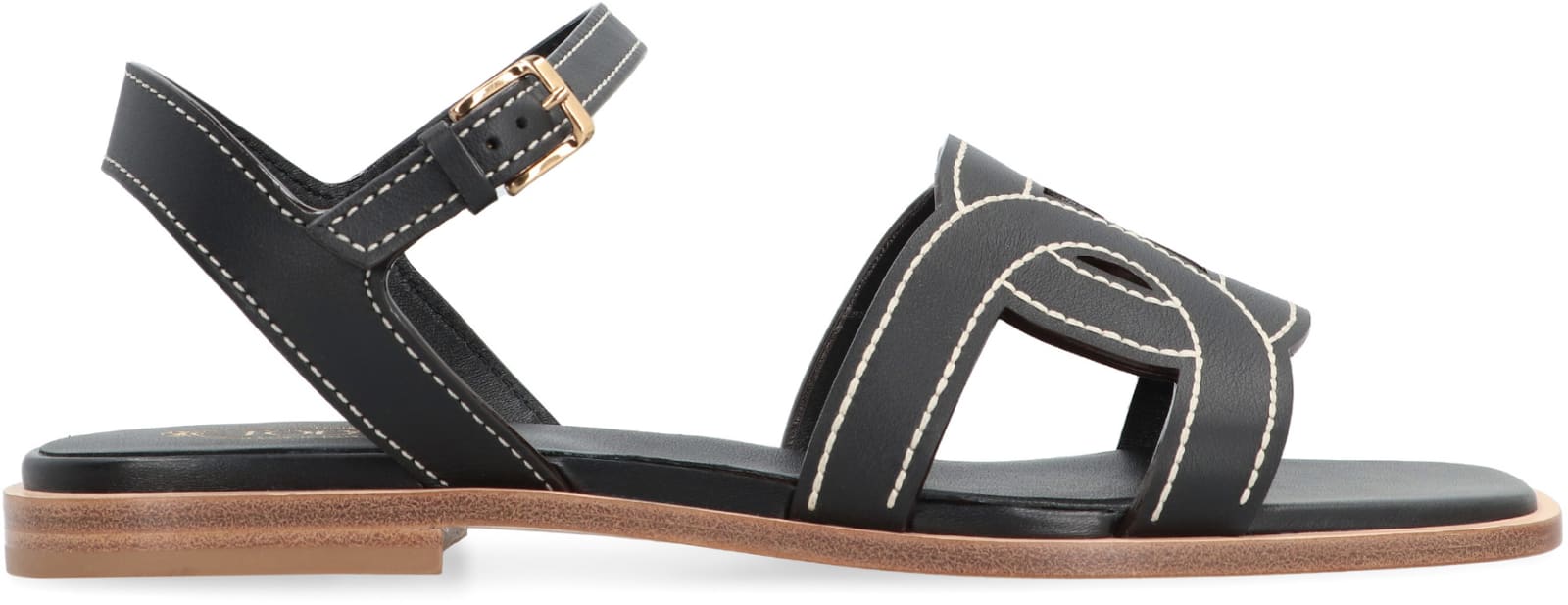 Shop Tod's Kate Leather Sandals In Black