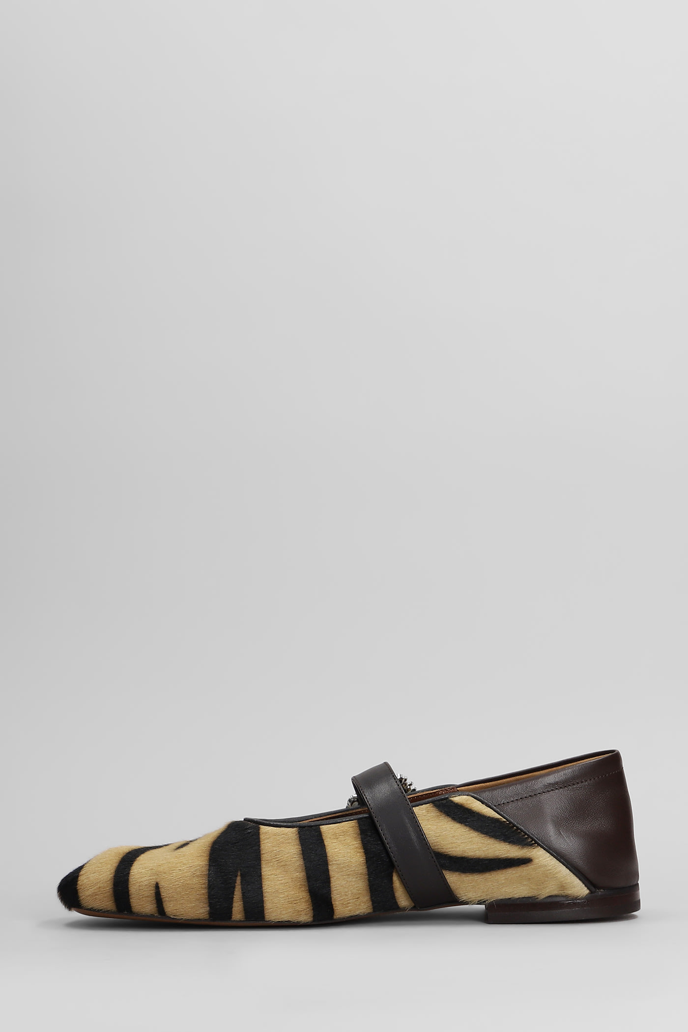 Wales Bonner Ballerina Buckle Ballet Flats In Animalier Pony Skin In Animalier