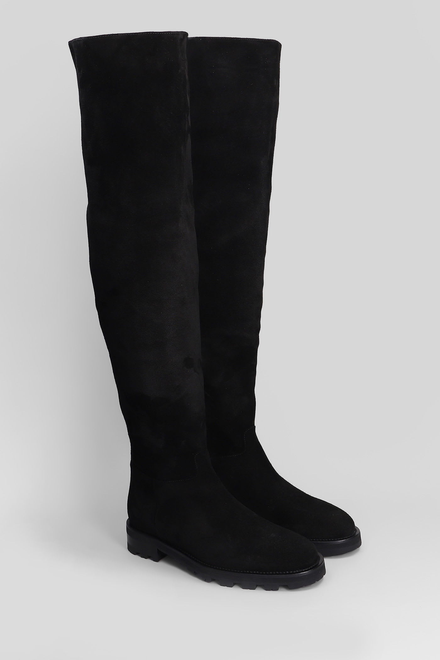 Roberto Festa Luz Low Heels Boots In Black Suede In Multi