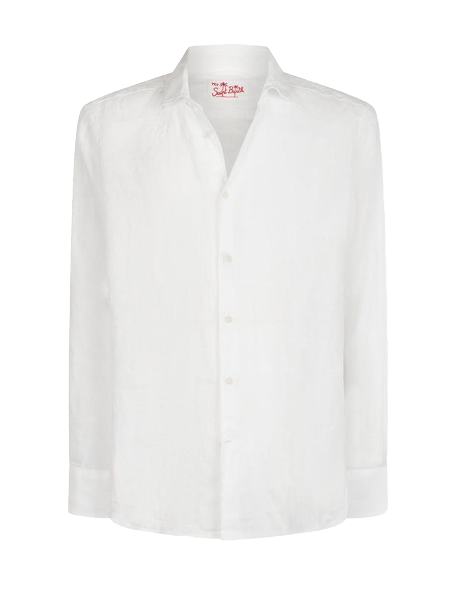 Shop Mc2 Saint Barth White Pamplona Shirt In Linen