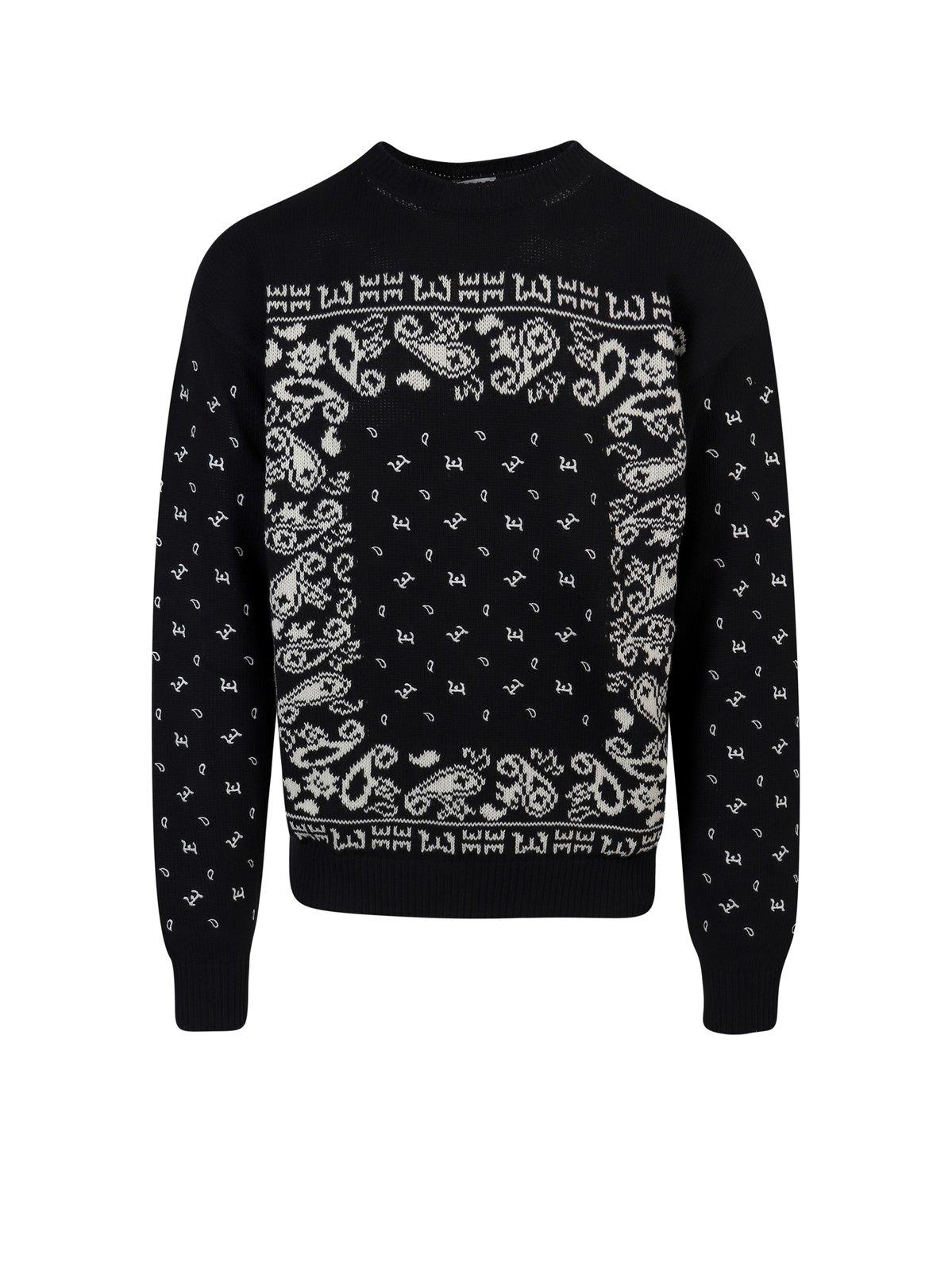 Shop Etro Bandana Intarsia Knitted Jumper In Nero