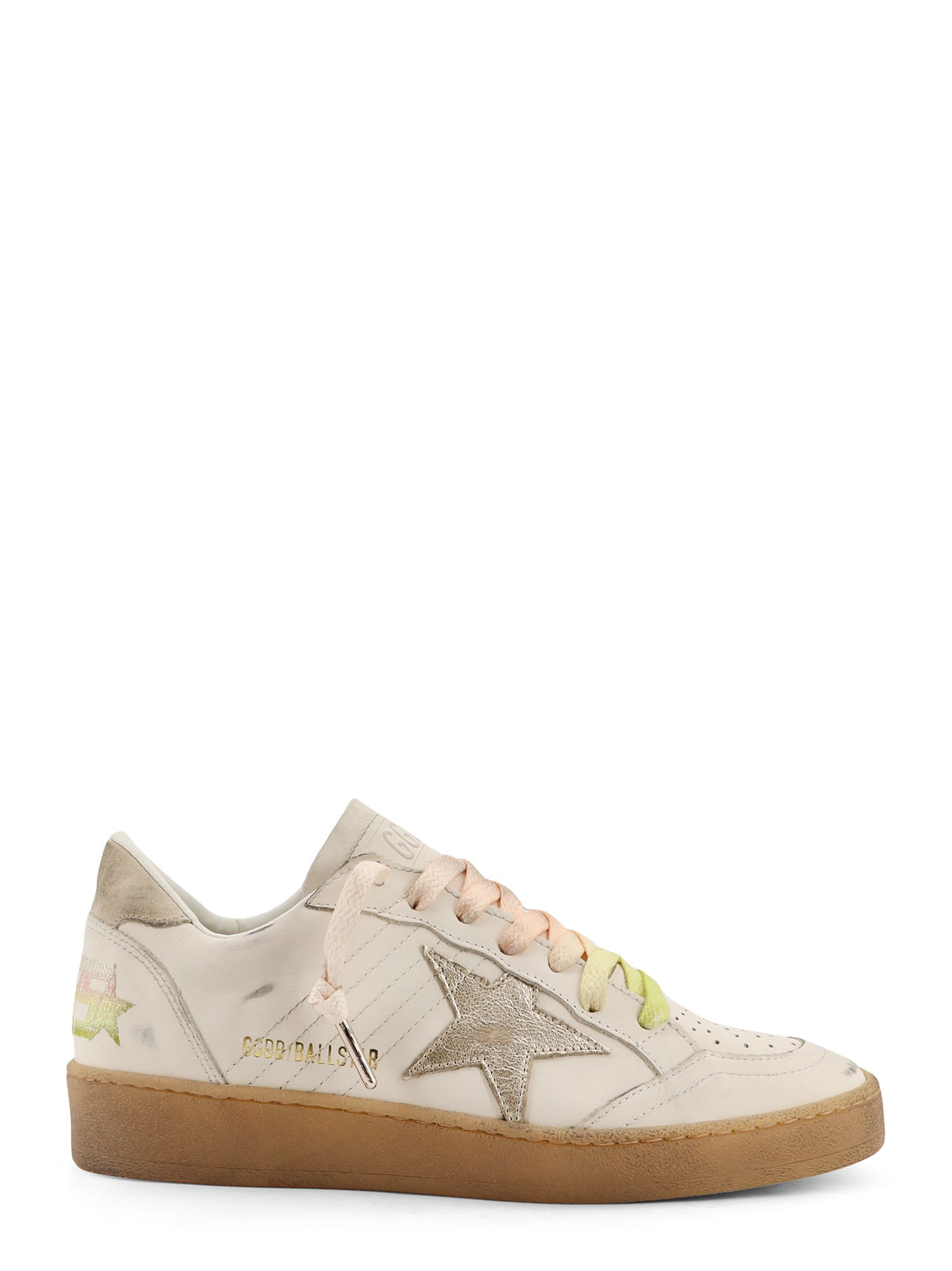 Golden Goose Ball Star Leather Sneakers In Neutral