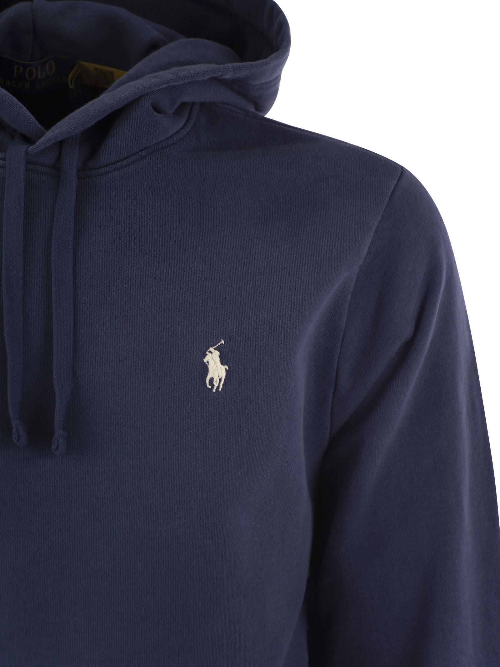 Shop Polo Ralph Lauren Hooded Sweatshirt Rl In Navy